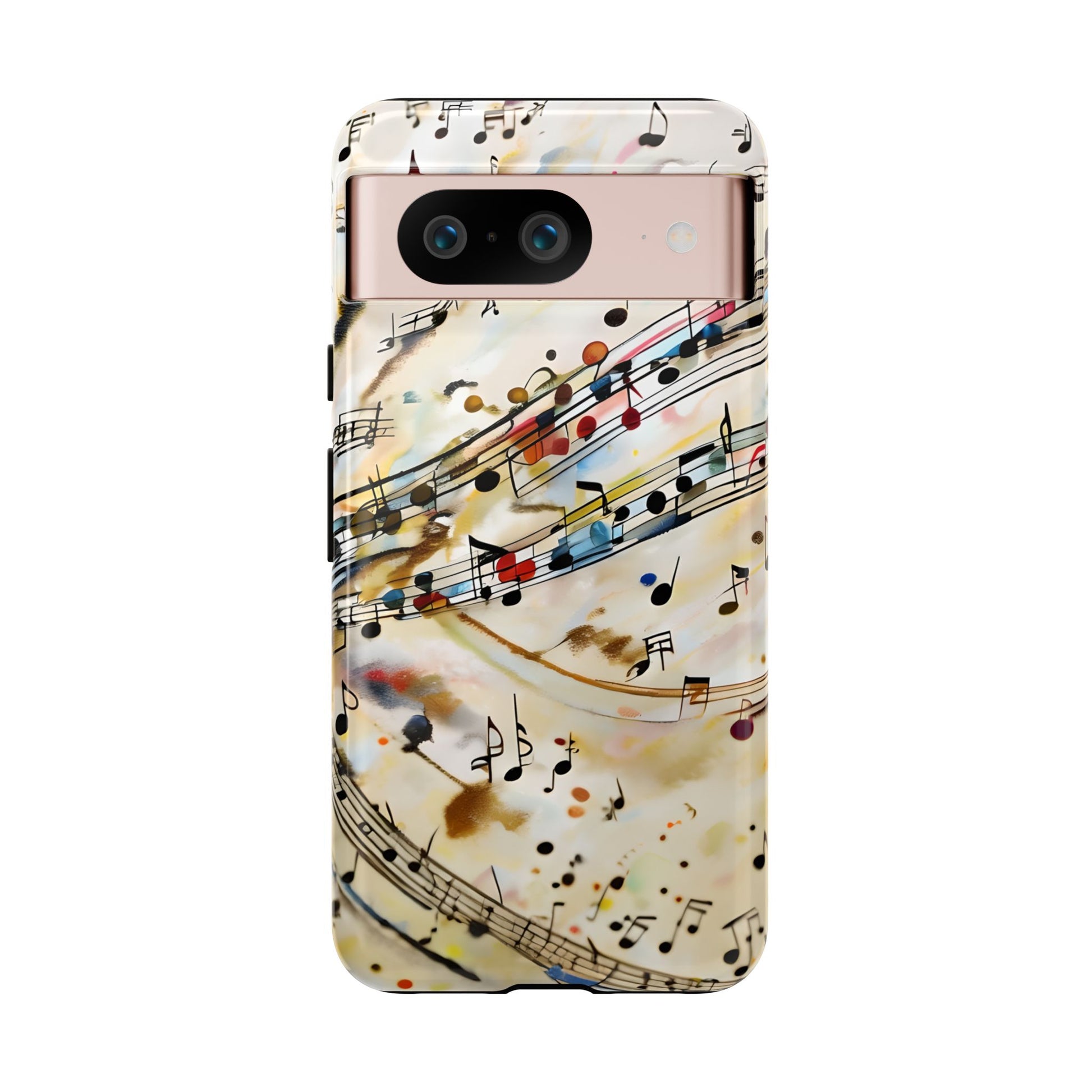 Melodic Flow Abstract Music Notes Tough Case for Google Pixel 8 - Shockproof Phone Cover