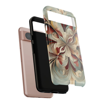 Vintage Baroque Blossom - Ornate Floral Art Google Pixel Tough Phone Case - Elegant Baroque-Inspired Design