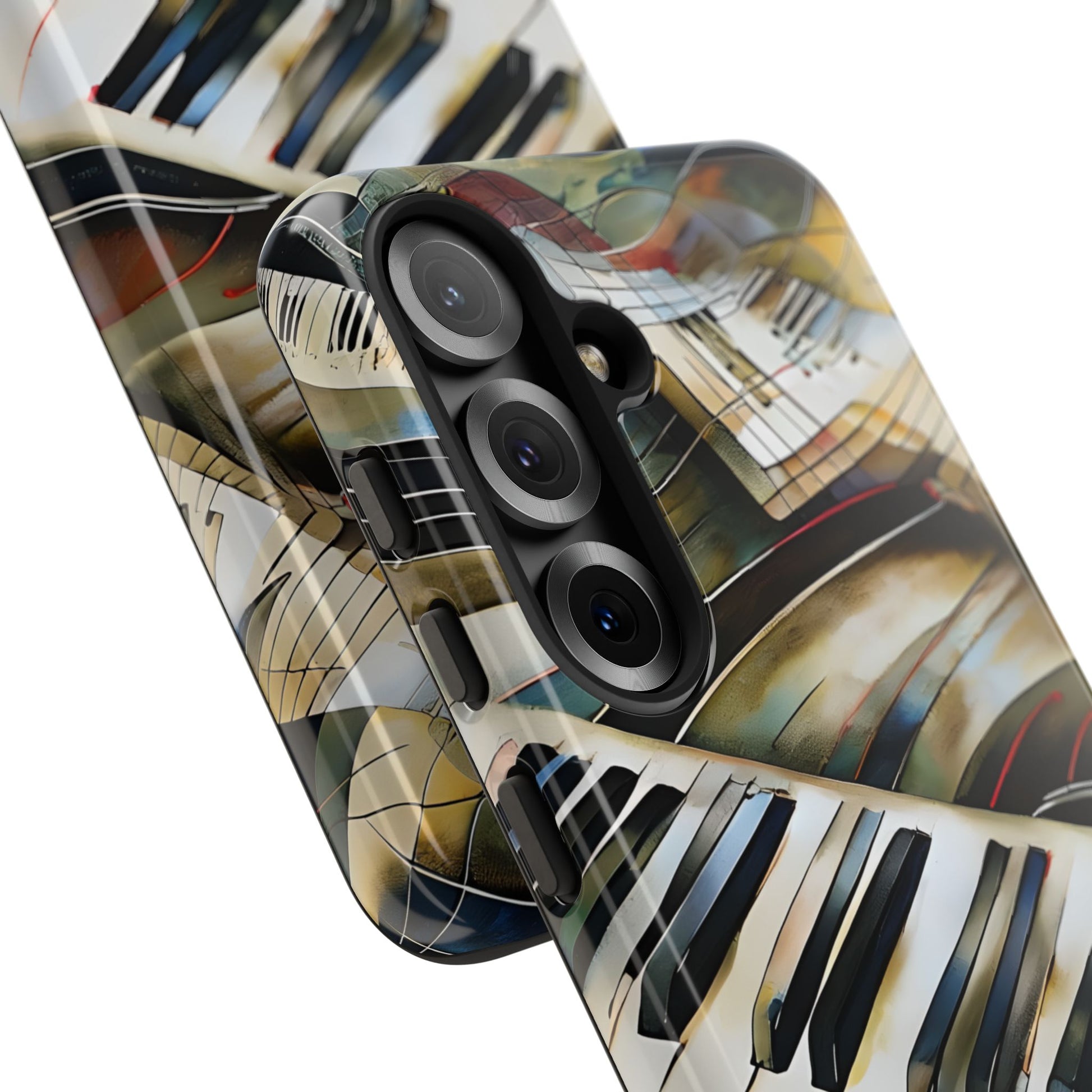 Ivory Cascade Abstract Keyboard Music Tough Case for Samsung Galaxy S25- Shockproof Phone Cover