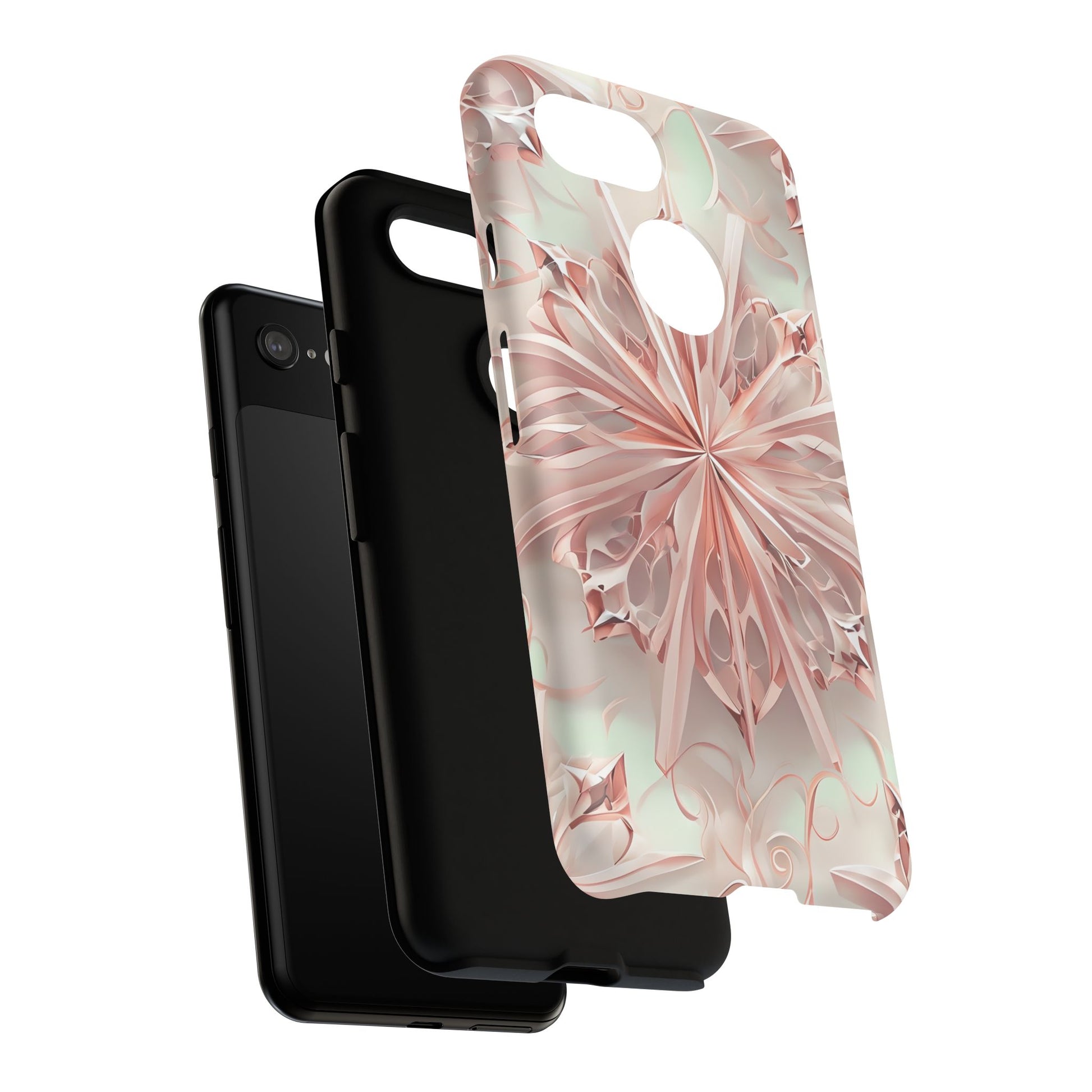 Blush Frost from our Kaleidoscope Collection - Google Pixel 3 tough case - Soft Pink Geometric Floral Design