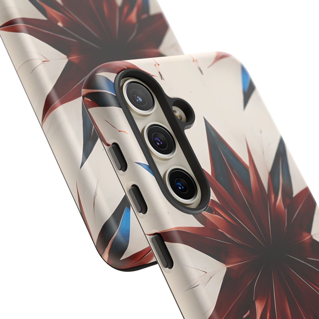 Garnet Starburst - Kaleidoscope Collection Gemstone Floral - Samsung Galaxy S24 Tough Phone Case - Floral Burst Design