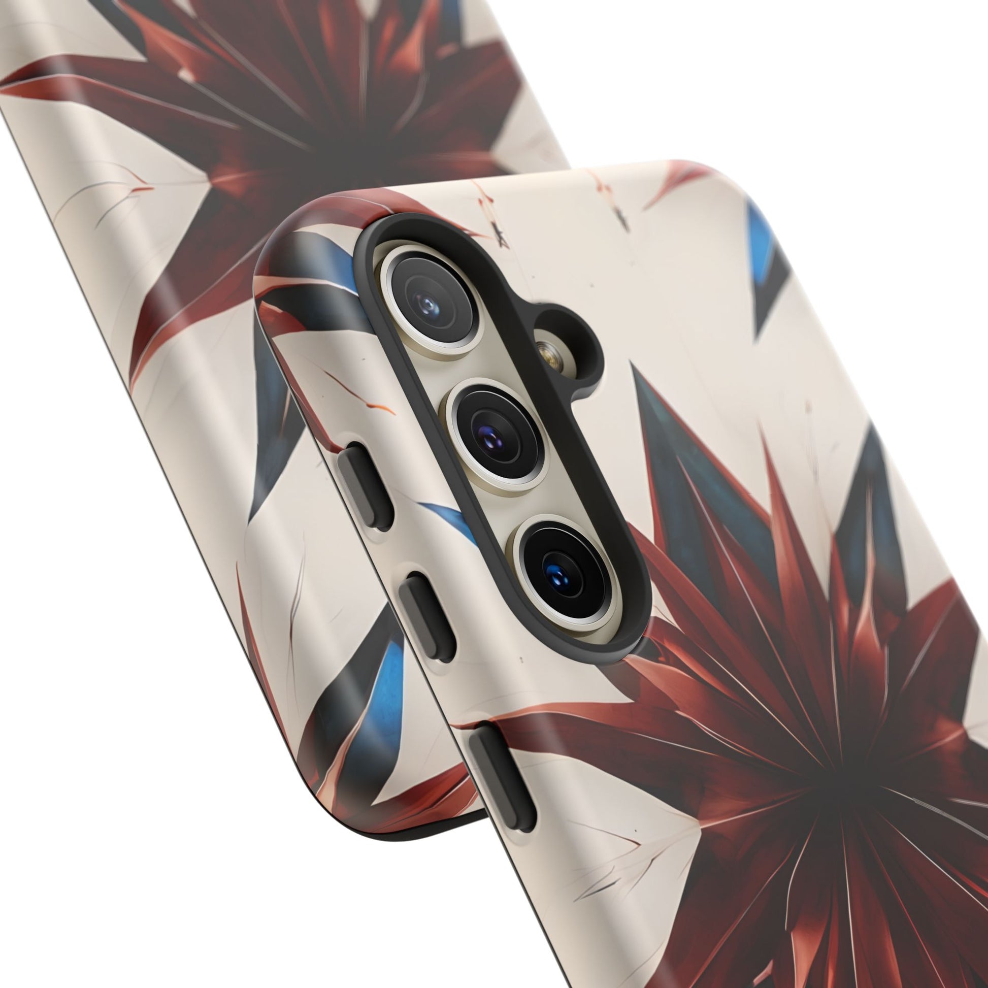 Garnet Starburst - Kaleidoscope Collection Gemstone Floral - Samsung Galaxy S24 Tough Phone Case - Floral Burst Design