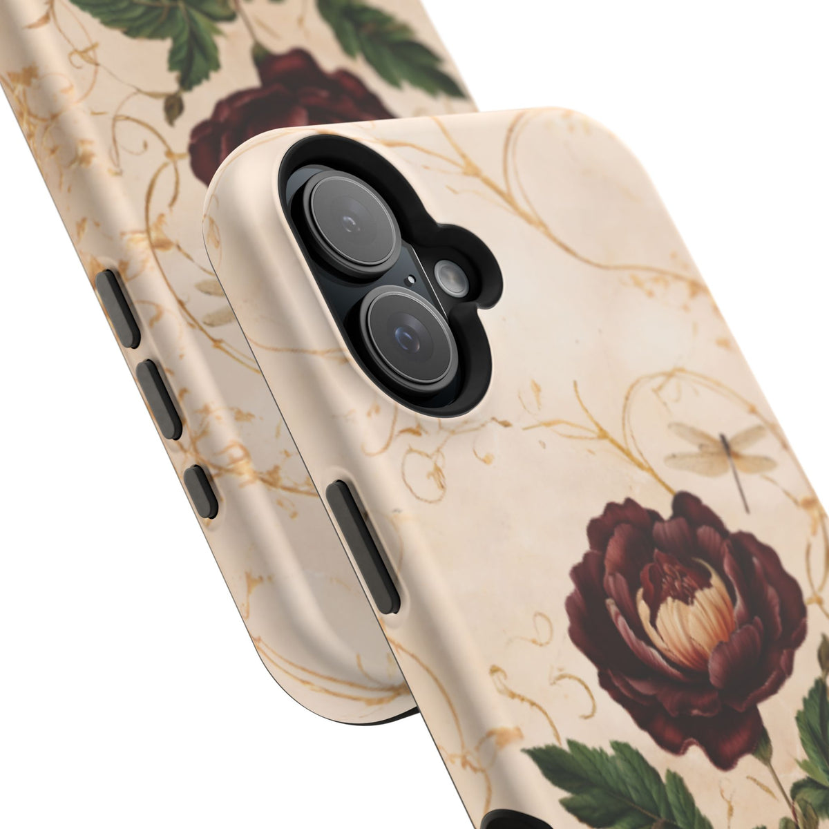 Vintage Burgundy Rose iPhone MagSafe Case
