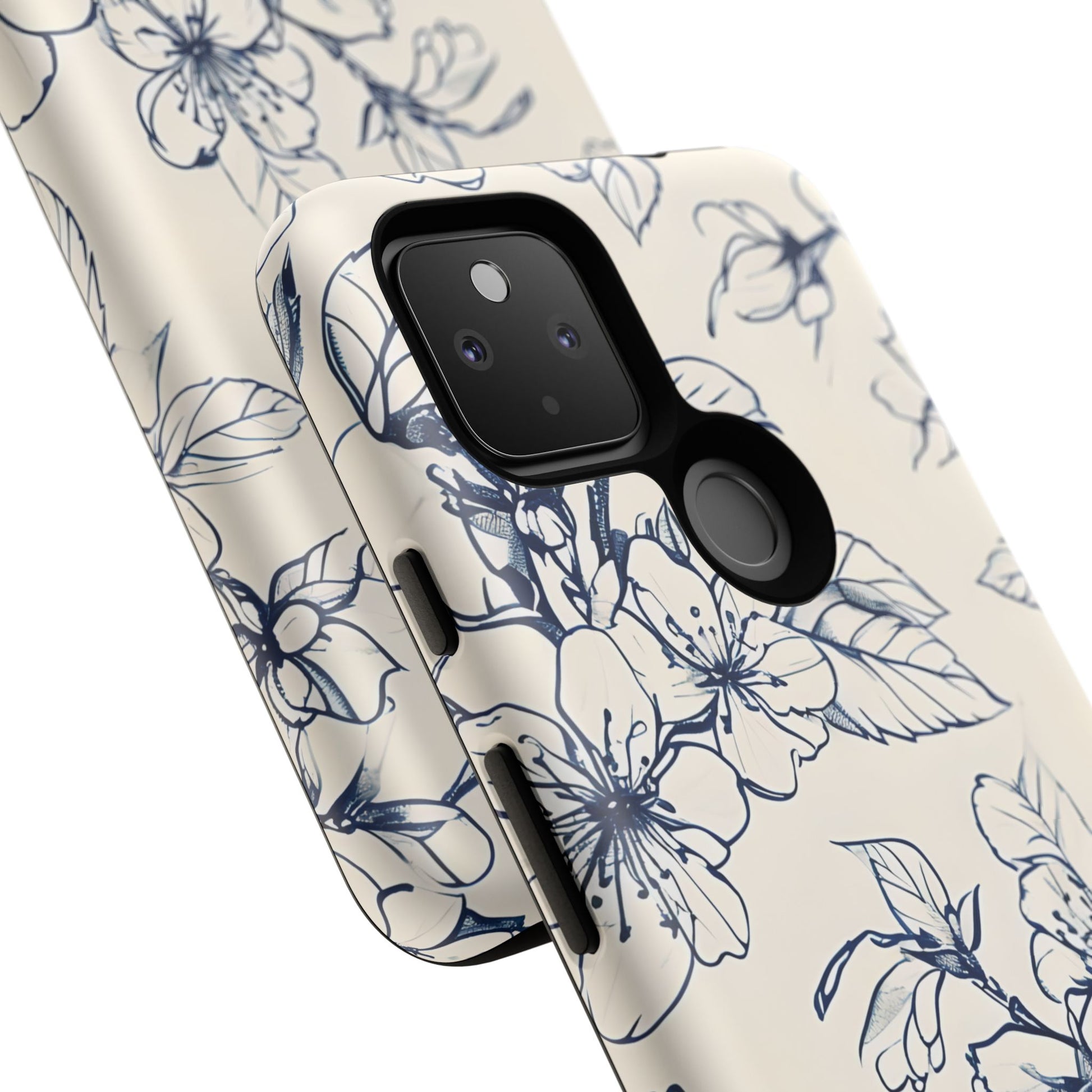 Blossom Sketch - Artistic Blue Floral Google Pixel 4a 5G - Tough Phone Case - Hand-Drawn Botanical Design