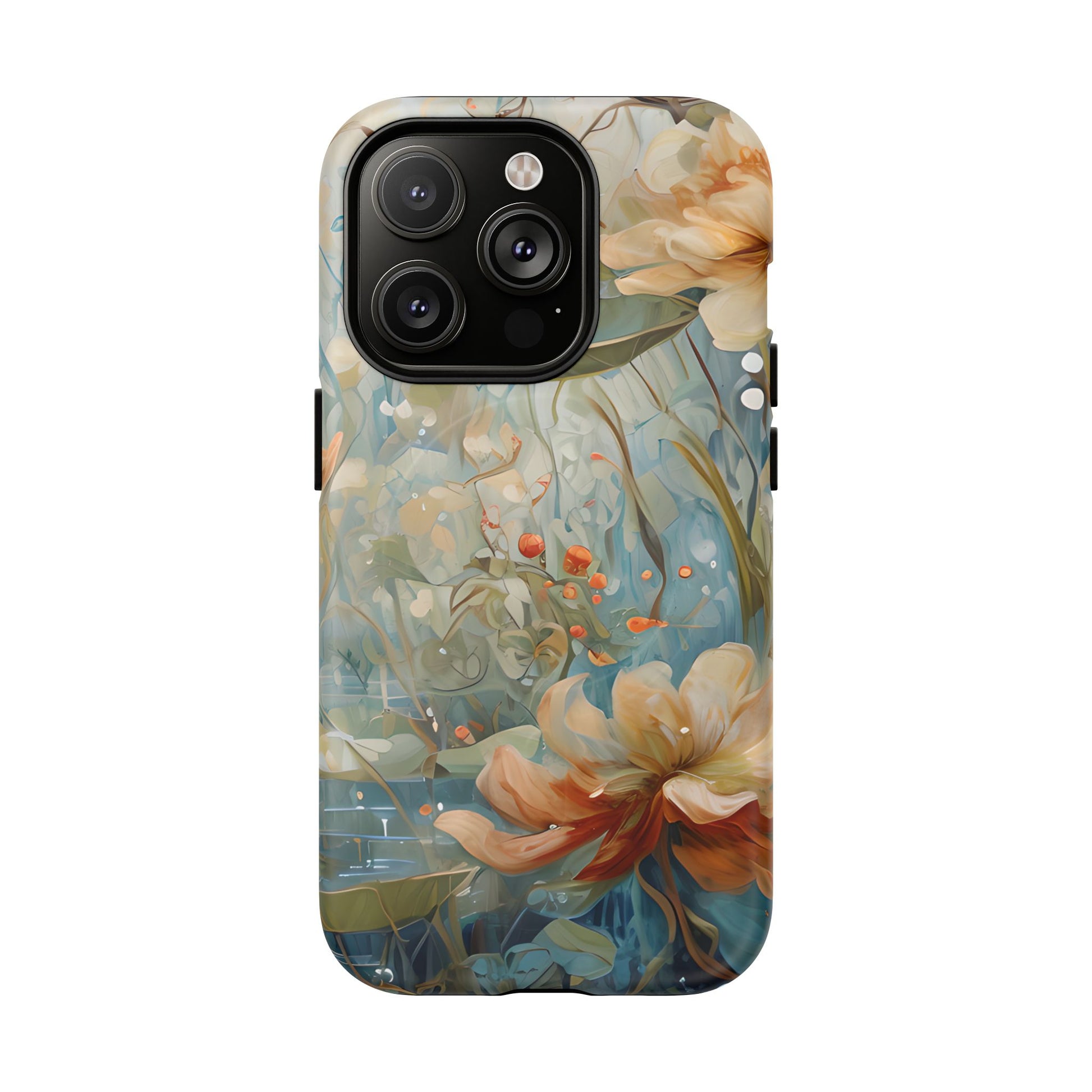 Waterlily Dreamscape - Artistic Floral iPhone 14 Pro MagSafe Phone Case -Waterlily & Lotus Design