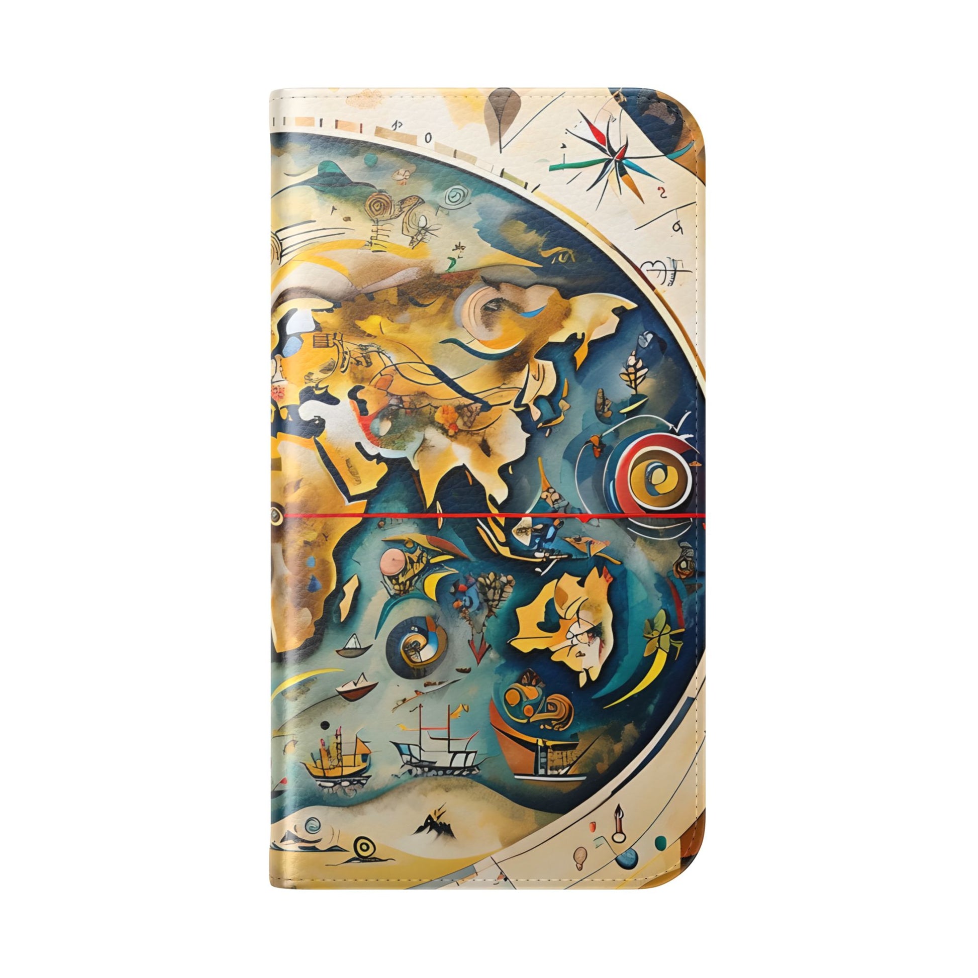 Celestial Map - Vintage-Inspired Phone Wallet Case for iPhone 15