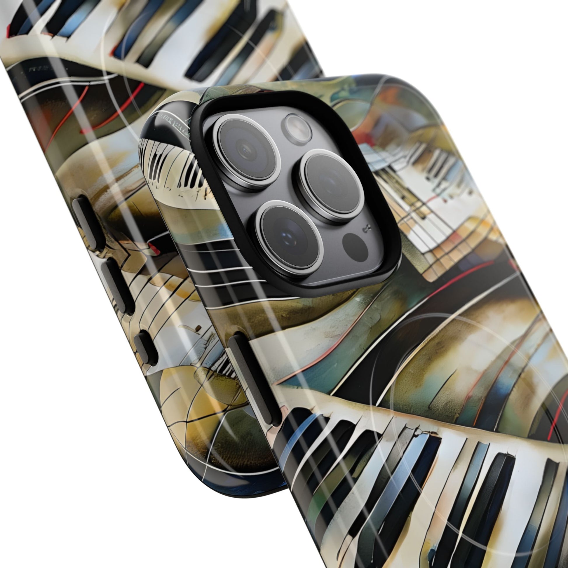 Ivory Cascade Abstract Keyboard Music iPhone 15 Pro Max MagSafe Case
