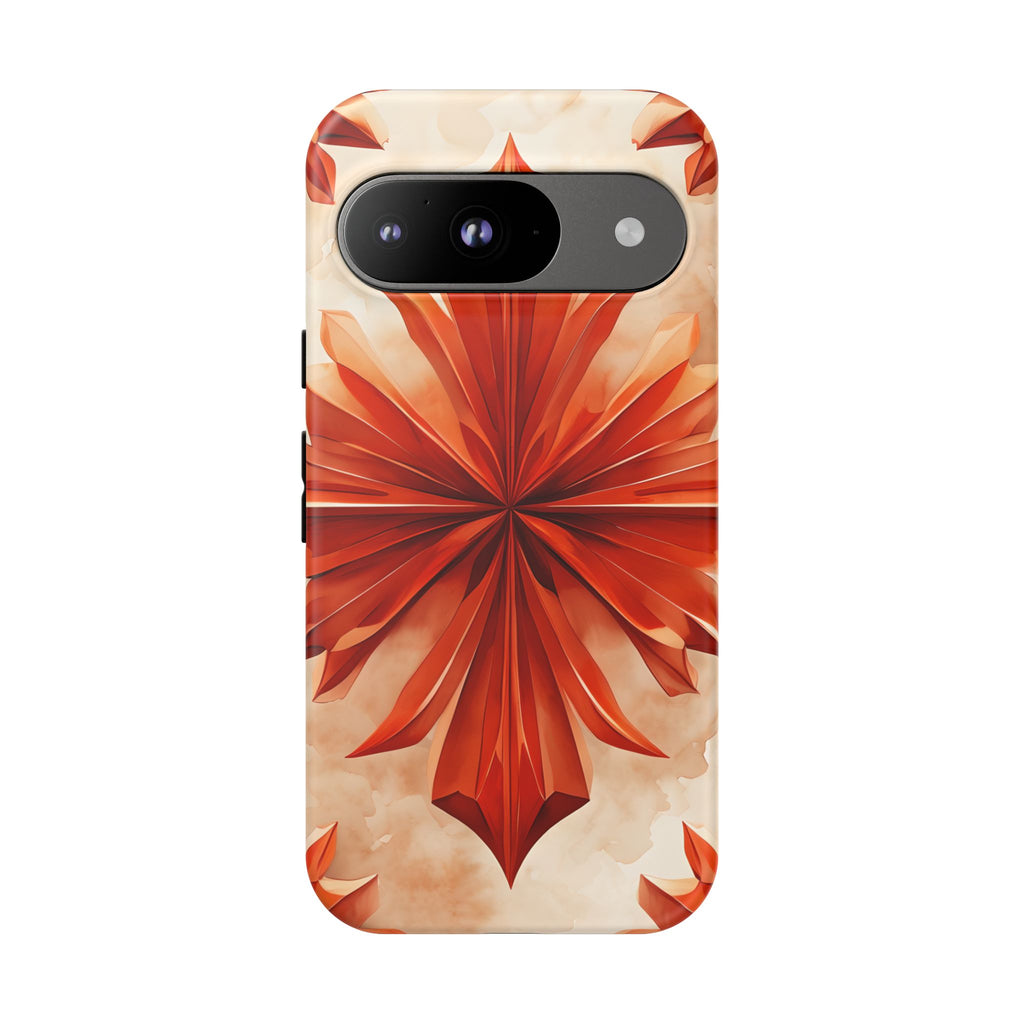 Sunset Fleur Google Pixel 9 - Kaleidoscope Collection of MagSafe Compatible - Vibrant Sunset Flower Design