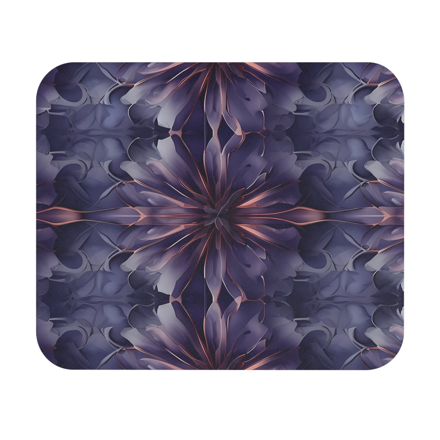 Twilight Tapestry mouse pad featuring indigo and violet ornamental floral pattern
