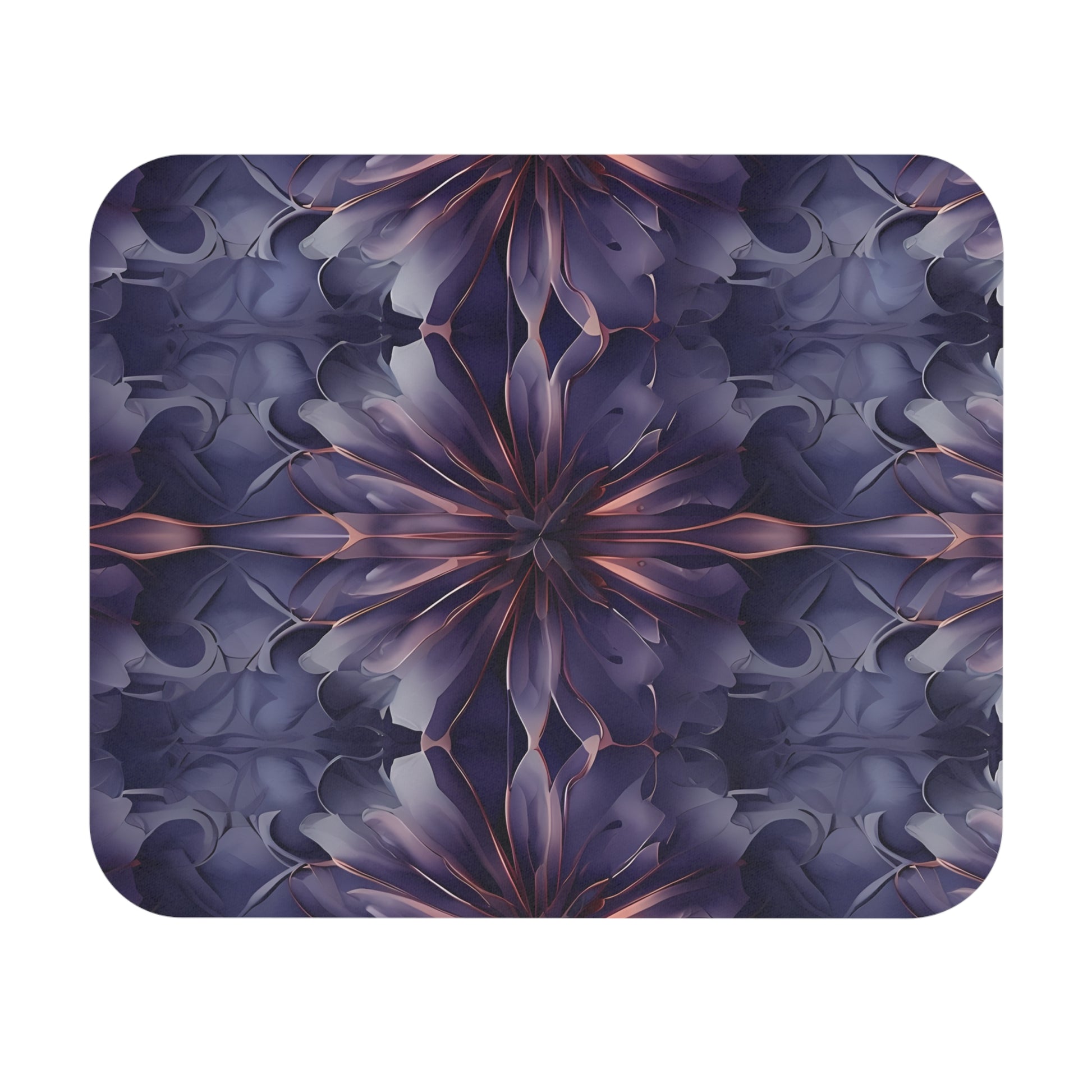 Twilight Tapestry mouse pad featuring indigo and violet ornamental floral pattern
