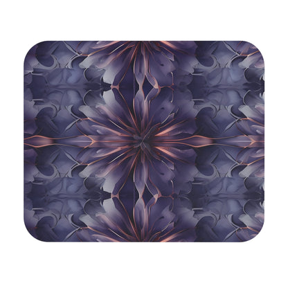 Twilight Tapestry mouse pad featuring indigo and violet ornamental floral pattern
