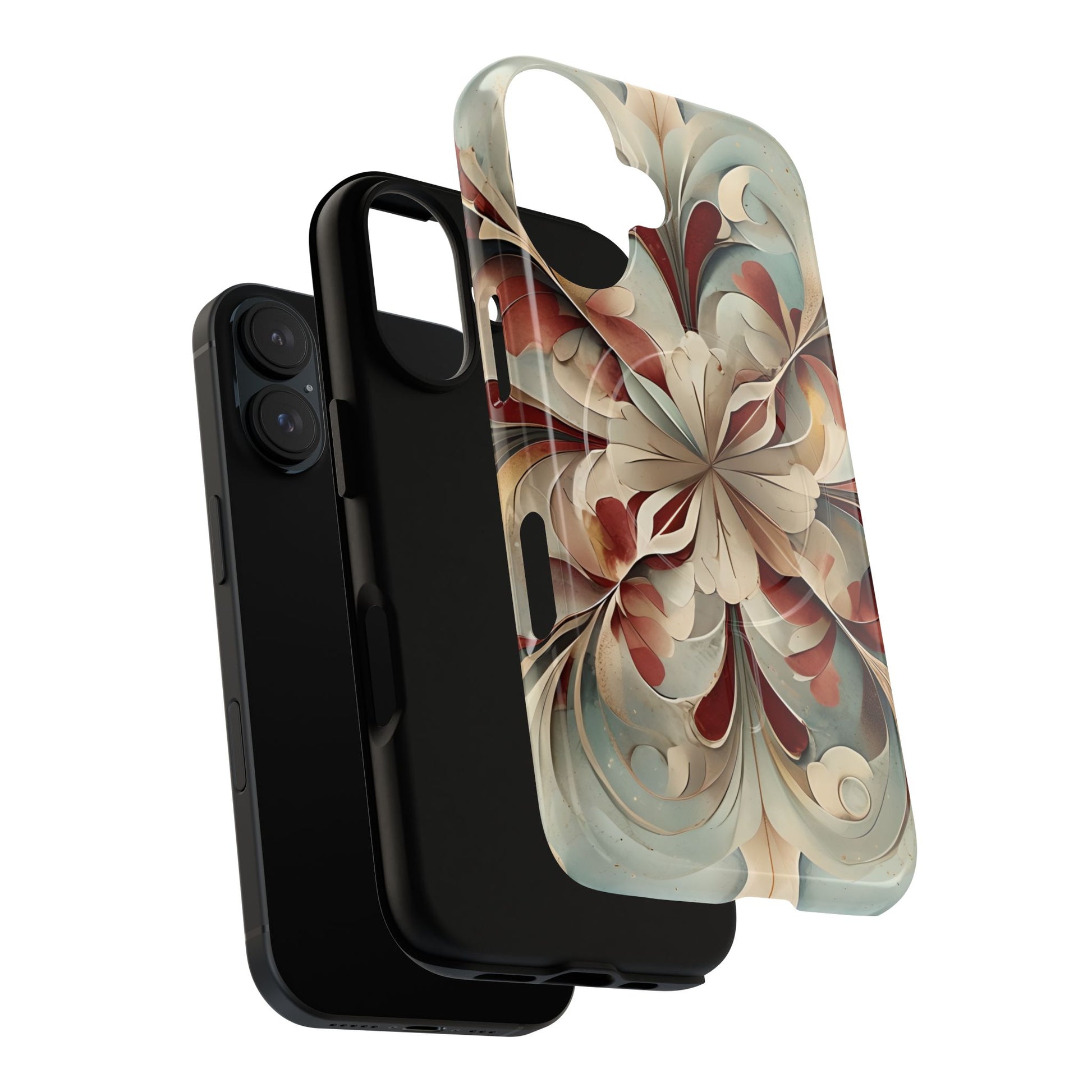 Vintage Baroque Blossom - Ornate Floral Art iPhone 16 MagSafe Phone Case - Elegant Baroque-Inspired Design