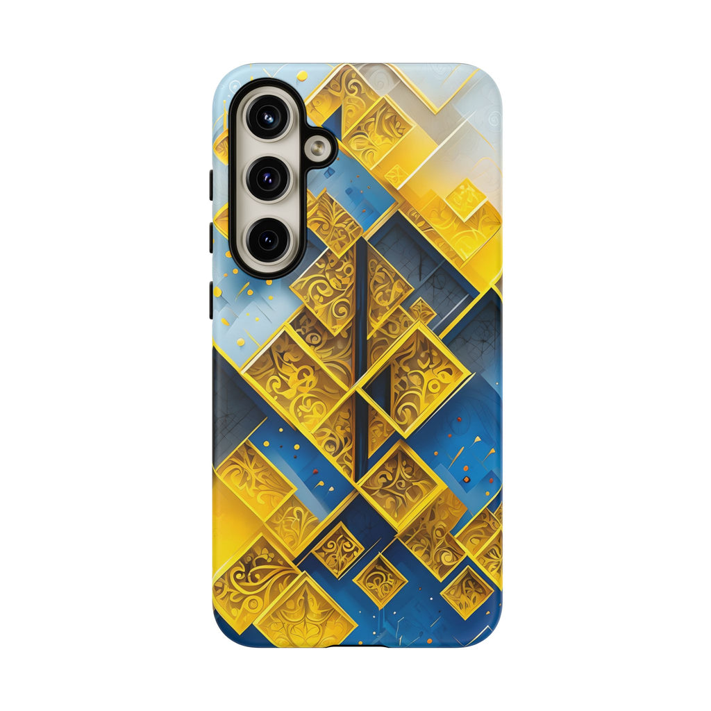 Golden Ascent Luxe Geometric Samsung Galaxy S24 Plus Tough Case - Elegant Abstract Gold Design