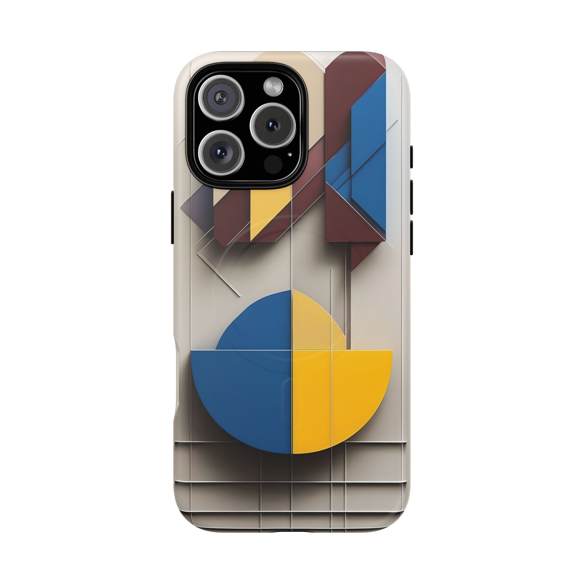 Chromatic Construct iPhone 16 Pro Max MagSafe Phone Case -Modern Geometrical Design, Primary Colors