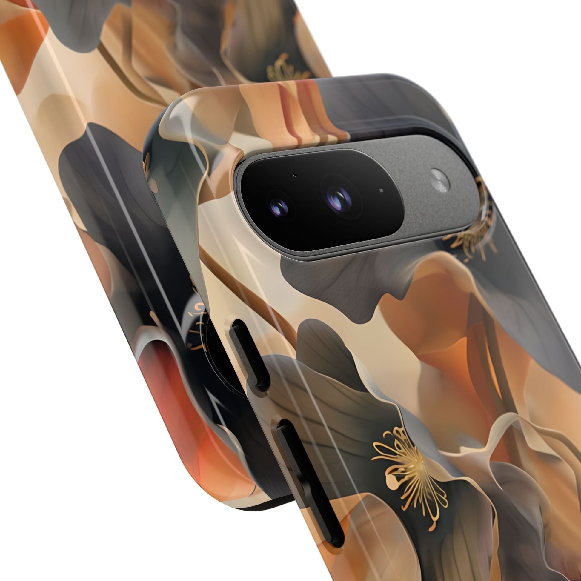 Autumn Ember - Moody Floral Art Google Pixel 9 Tough Phone Case - Warm Earthy Botanical Design