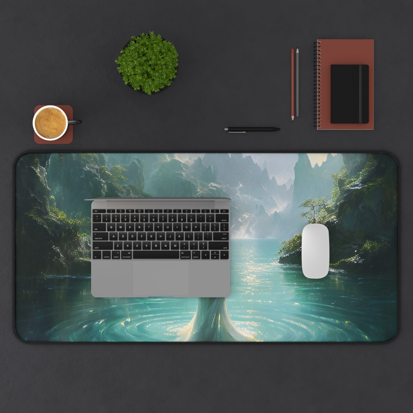 Celestial Tides Desk Mat - Premium Office Desk Pad, 3 Sizes Available, Artistic Workspace Protection