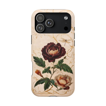Vintage Burgundy Rose iPhone MagSafe Case