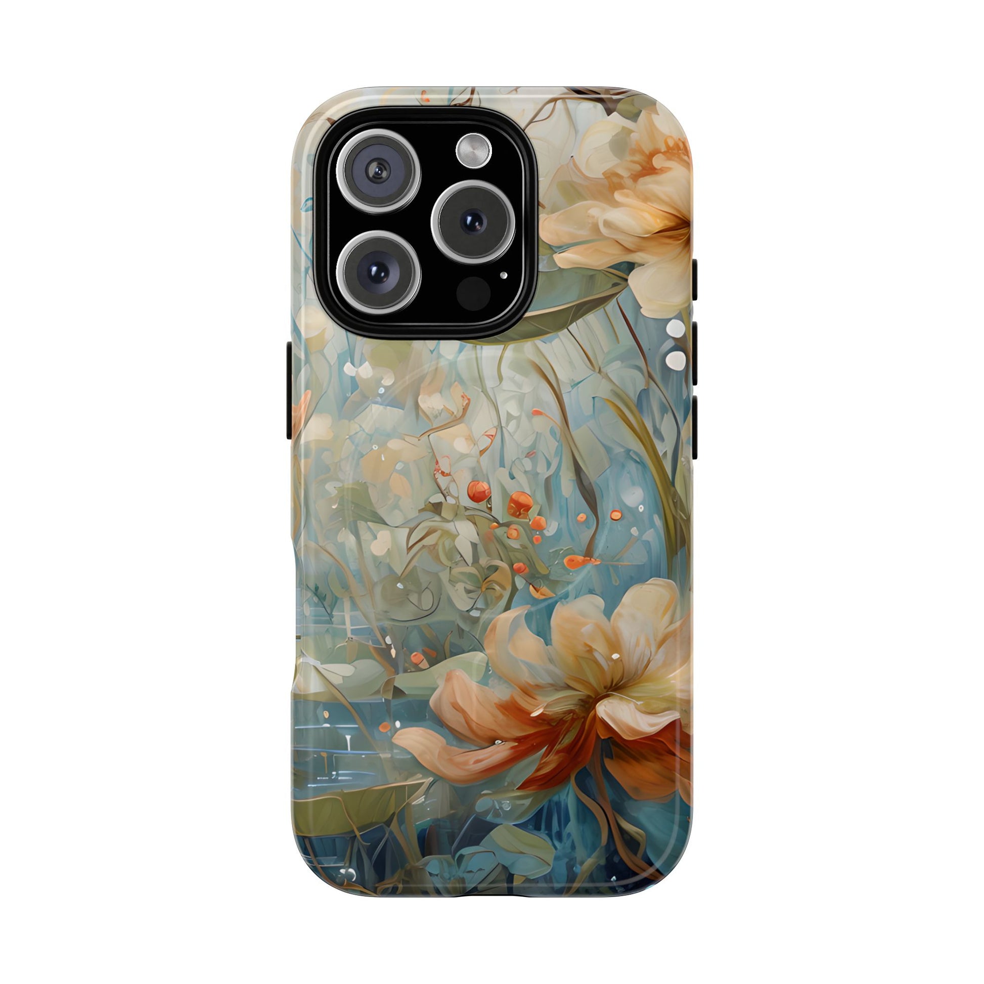 Waterlily Dreamscape - Artistic Floral iPhone 16 Pro MagSafe Phone Case -Waterlily & Lotus Design