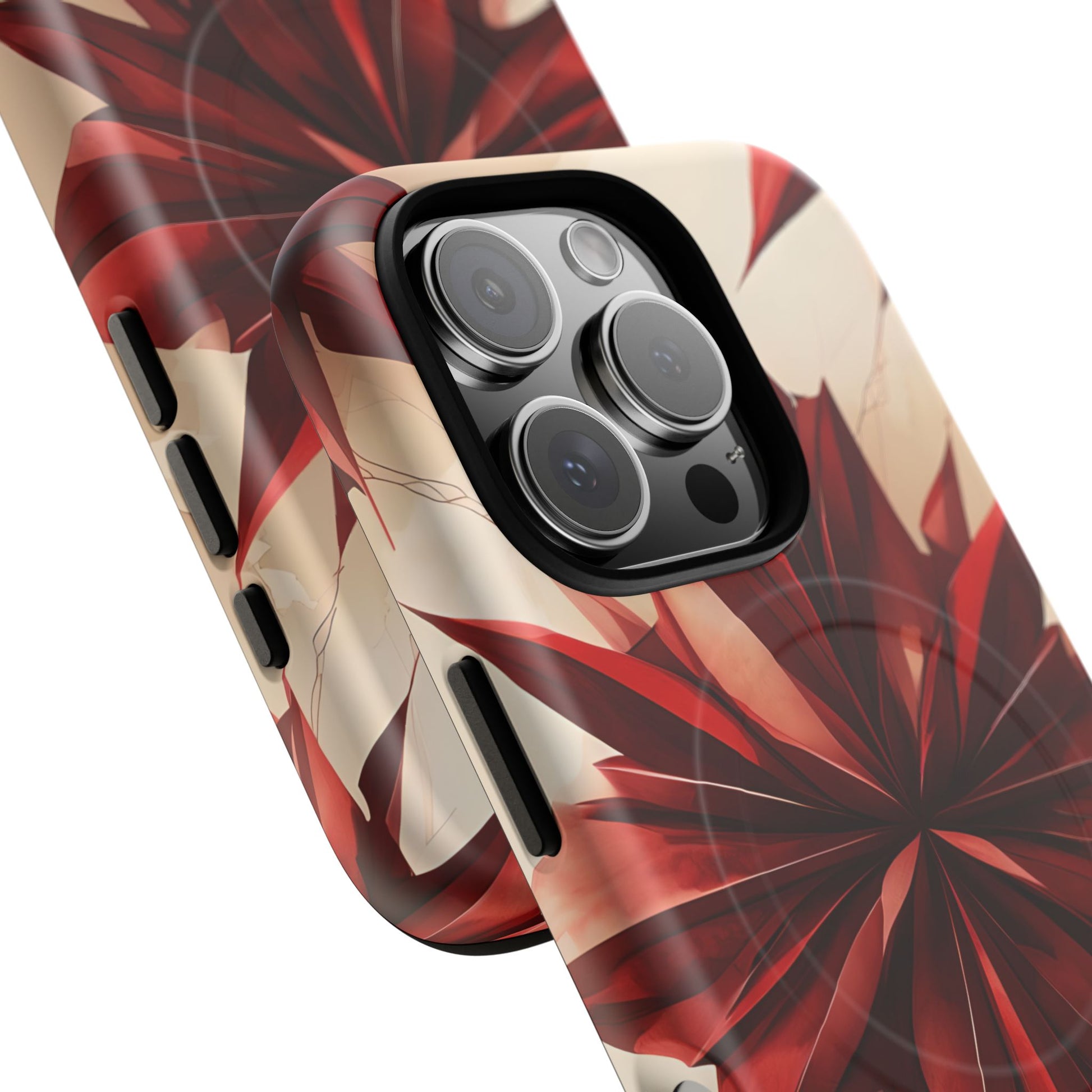 Ruby Compass iPhone 16 Pro MagSafe Phone Case - Bold Red Modern Design