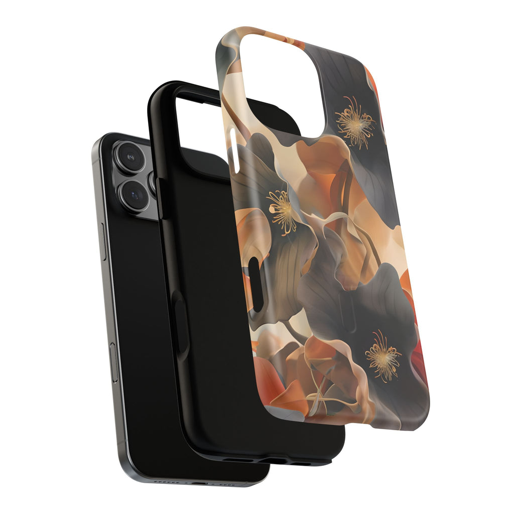 Autumn Ember - Moody Floral Art iPhone 16 Pro Max MagSafe Phone Case -Warm Earthy Botanical Design