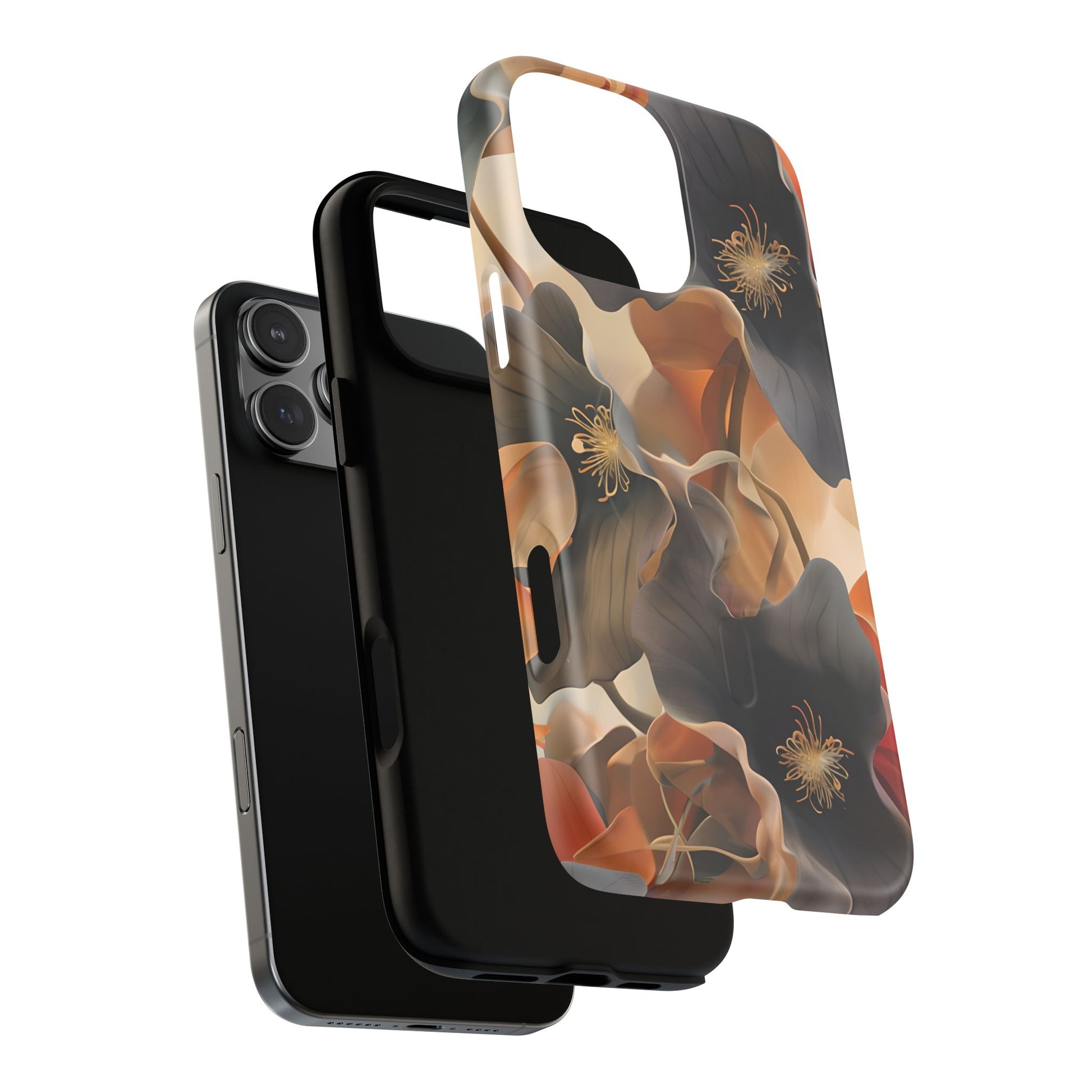 Autumn Ember - Moody Floral Art iPhone 16 Pro Max MagSafe Phone Case -Warm Earthy Botanical Design