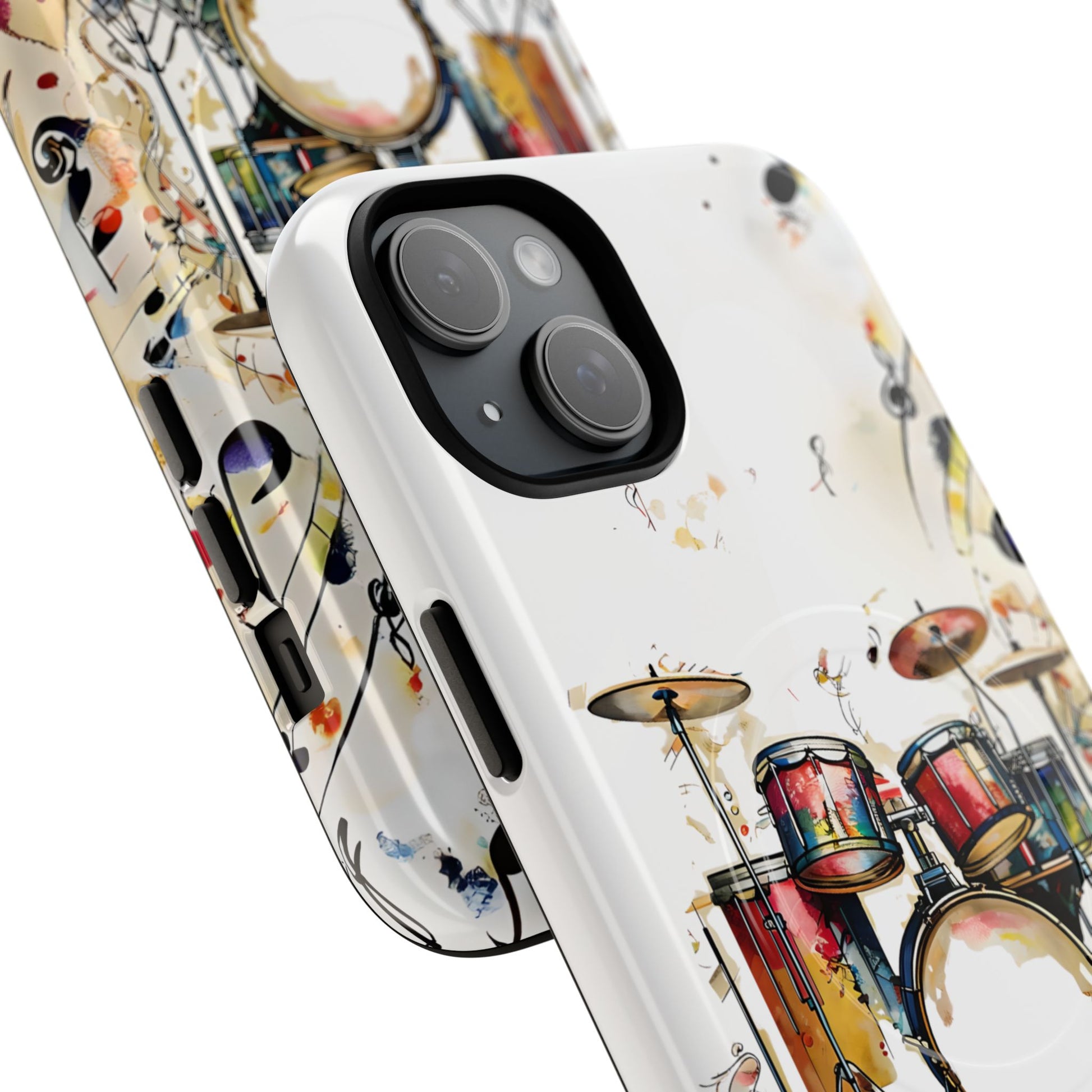 Beatline Abstract Drums & Music Notes iPhone 15 Plus MagSafe Case