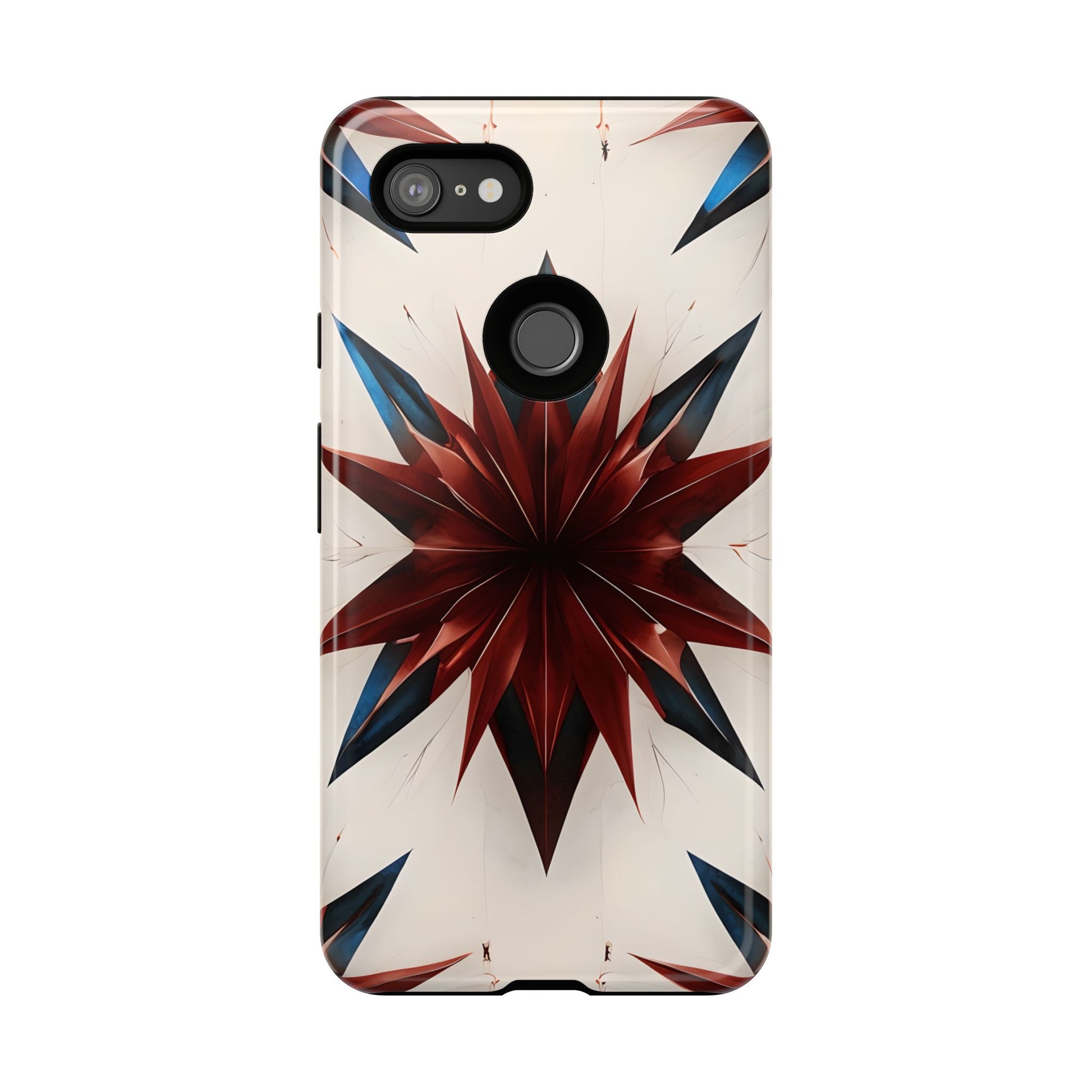 Garnet Starburst - Kaleidoscope Collection Gemstone Floral - Google Pixel 3XL Tough Phone Case - Floral Burst Design