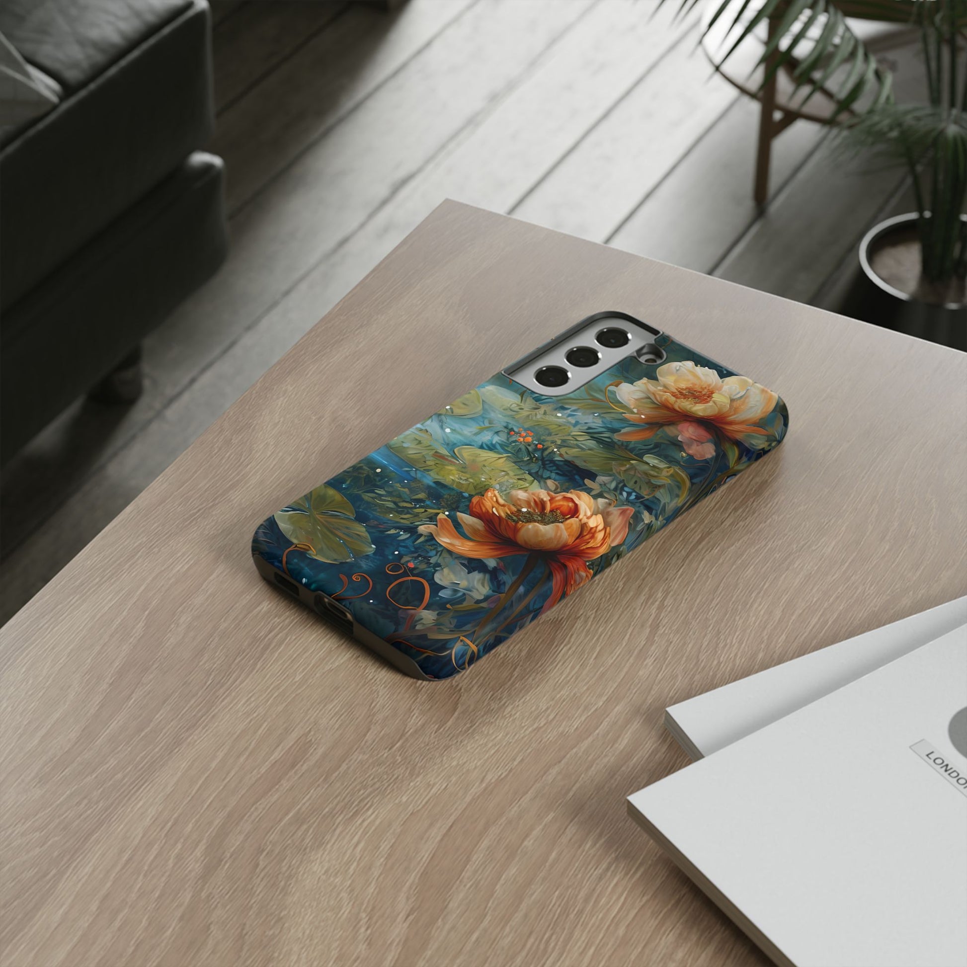 Waterlily Nocturne Samsung Galaxy S22 Plus Case - Artistic Mountain Lake Design, Nature-Inspired Protective Cover, Elegant Gift for Outdoor Lovers