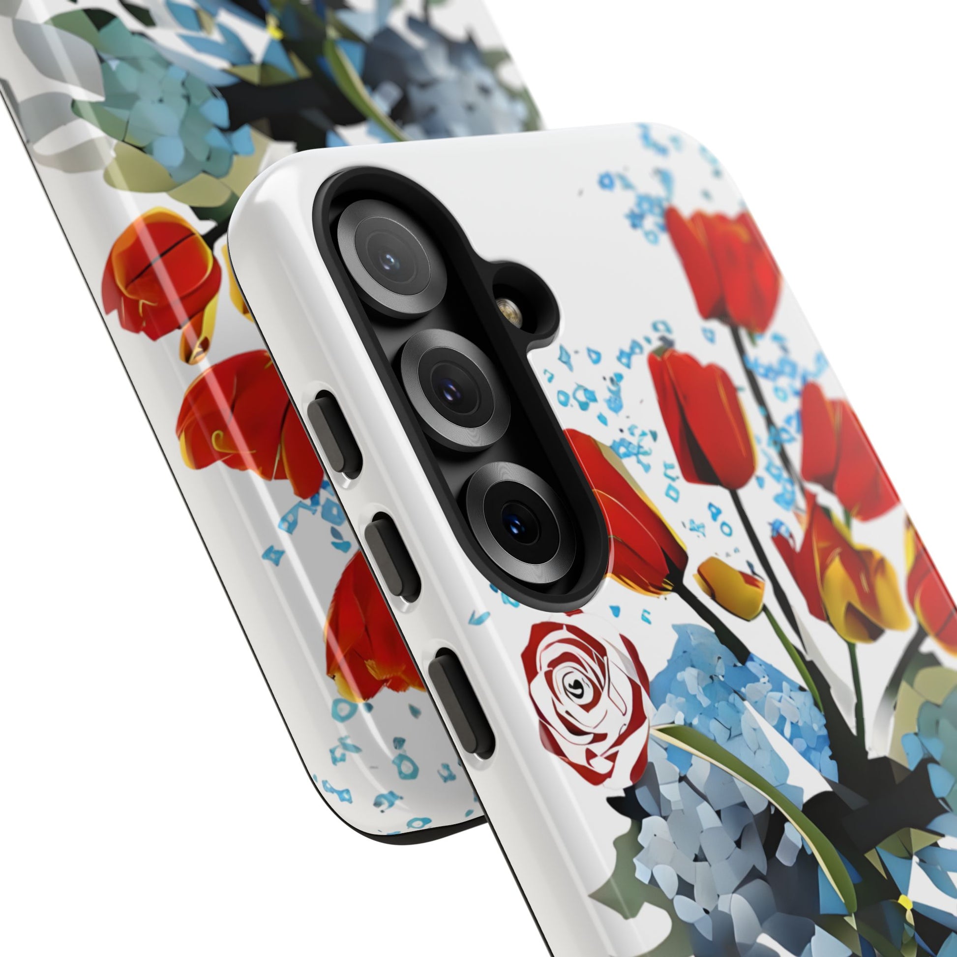 Bouquet Brilliance - Artistic Floral Samsung S25 Plus Phone Case - Vibrant Tulip, Rose & Hydrangea Design