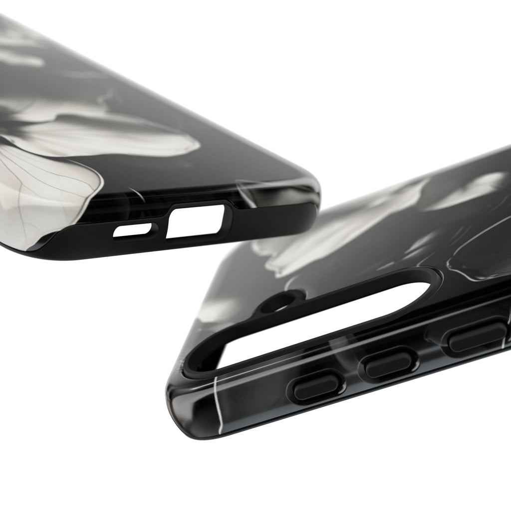 Monochrome Magnolia - Elegant Black & White Floral Samsung Galaxy S24 Plus Tough Phone Case - Artistic Magnolia Design