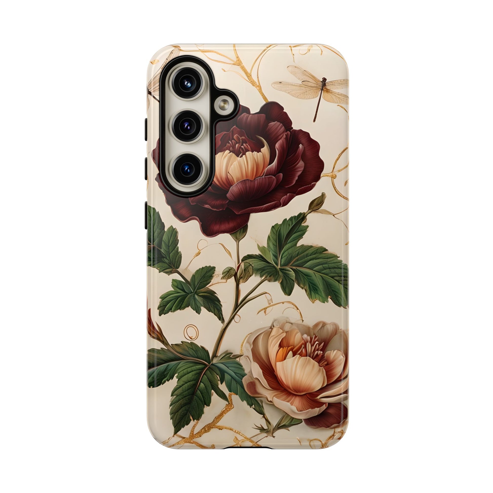 Vintage Burgundy Rose - Elegant Floral Samsung Galaxy S24 Phone Case - Classic Painterly Rose Design
