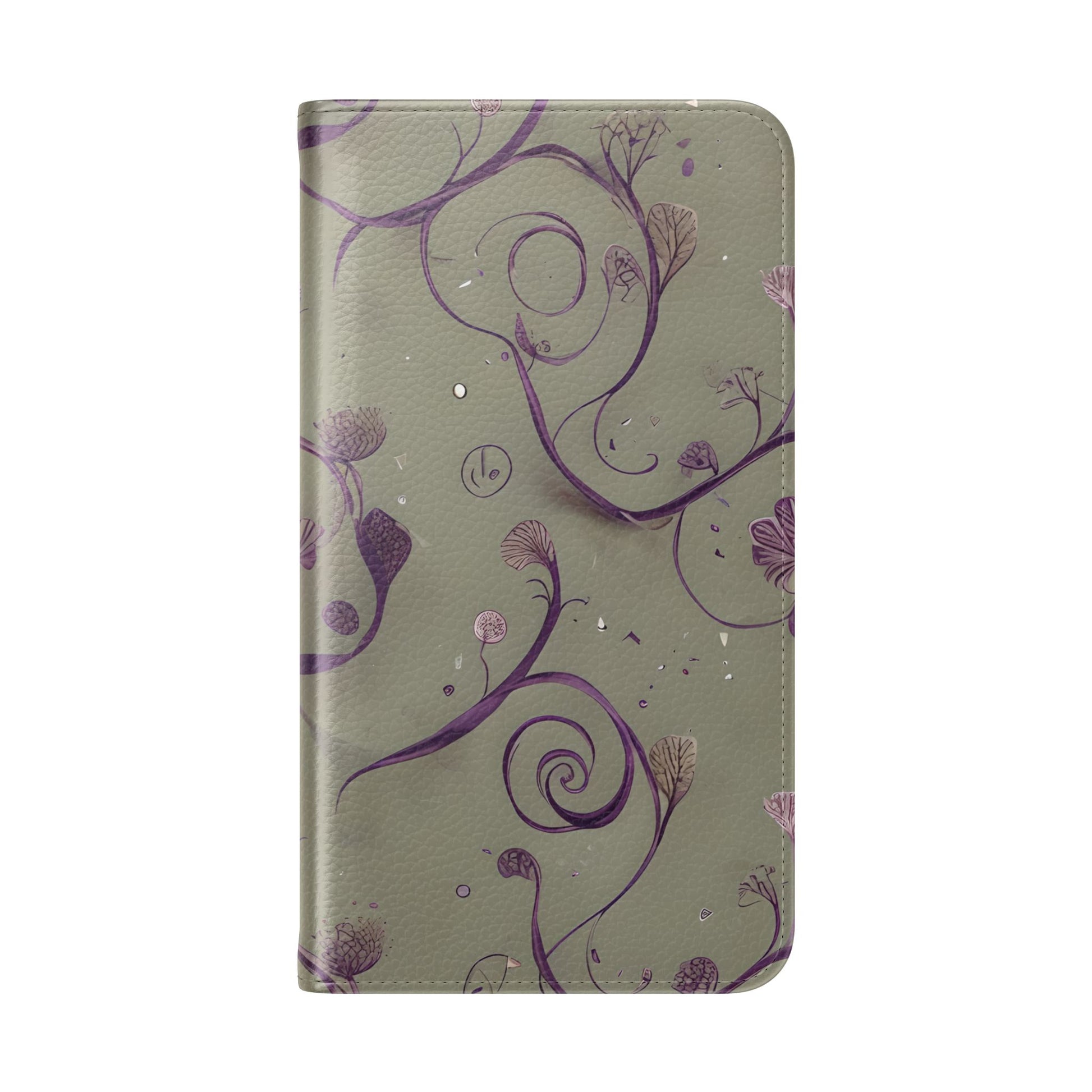 Twilight Thistle Bloom Wallet Phone Case - Elegant Purple Floral Vine Flip Cover for Samsung Galaxy S23