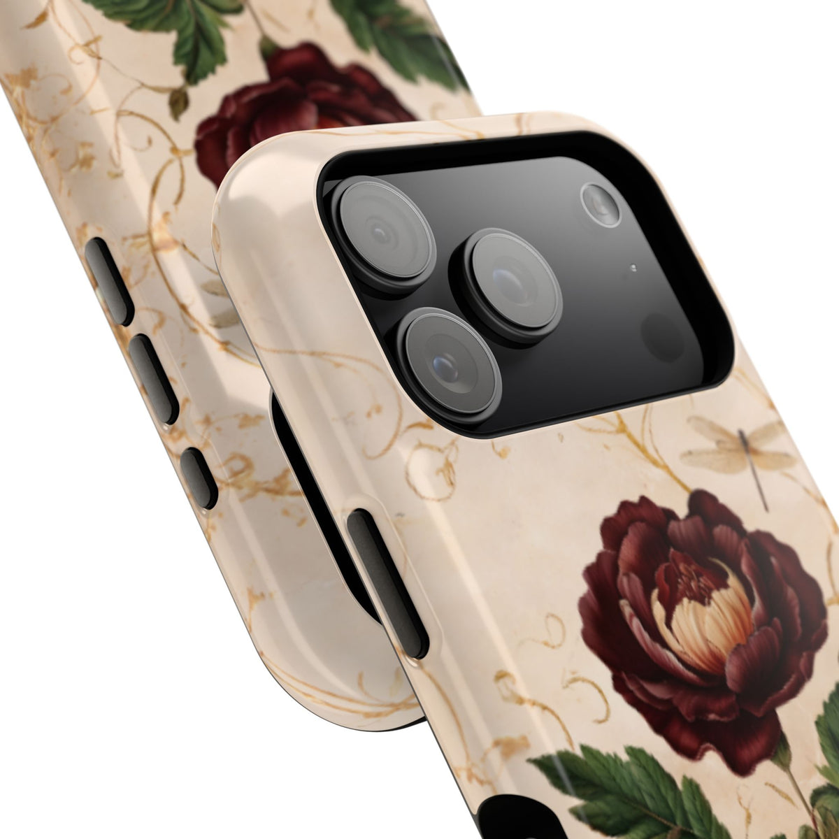 Vintage Burgundy Rose iPhone MagSafe Case