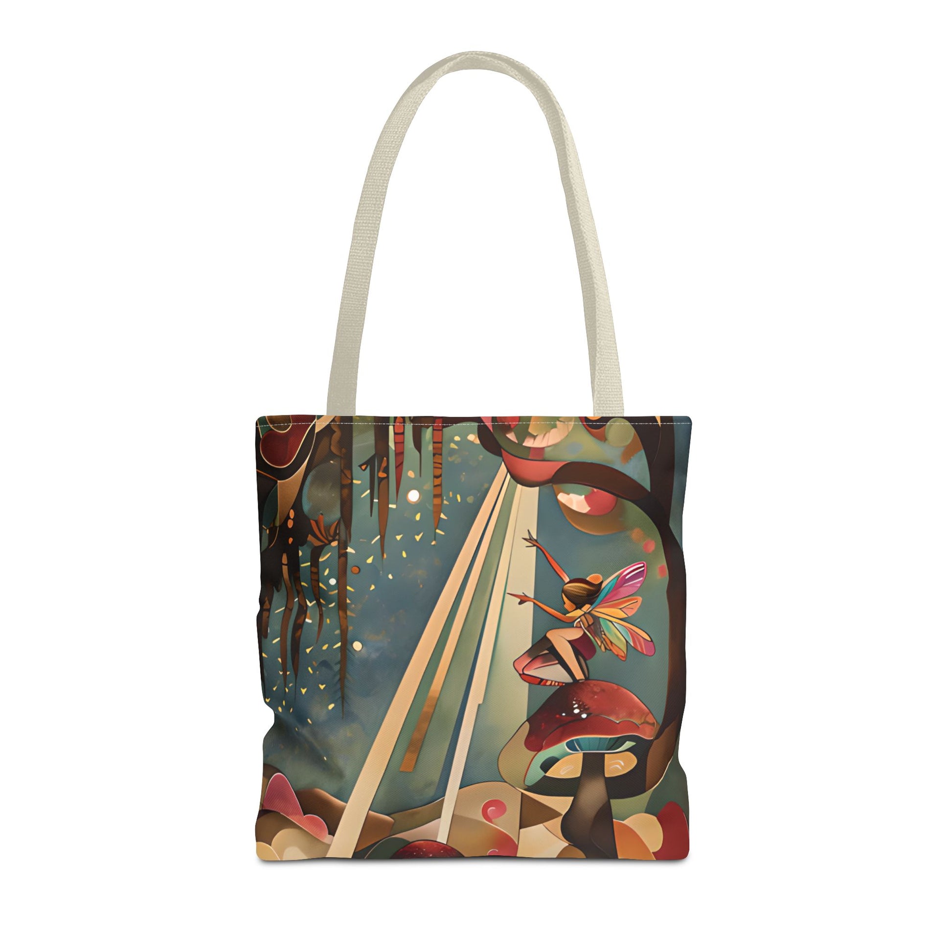 Enchanted Orchard Canvas Tote Bag (16x16 & 18x18)- Fantasy Artwork Tote, Artistic Eco-Friendly Shopping Bag
