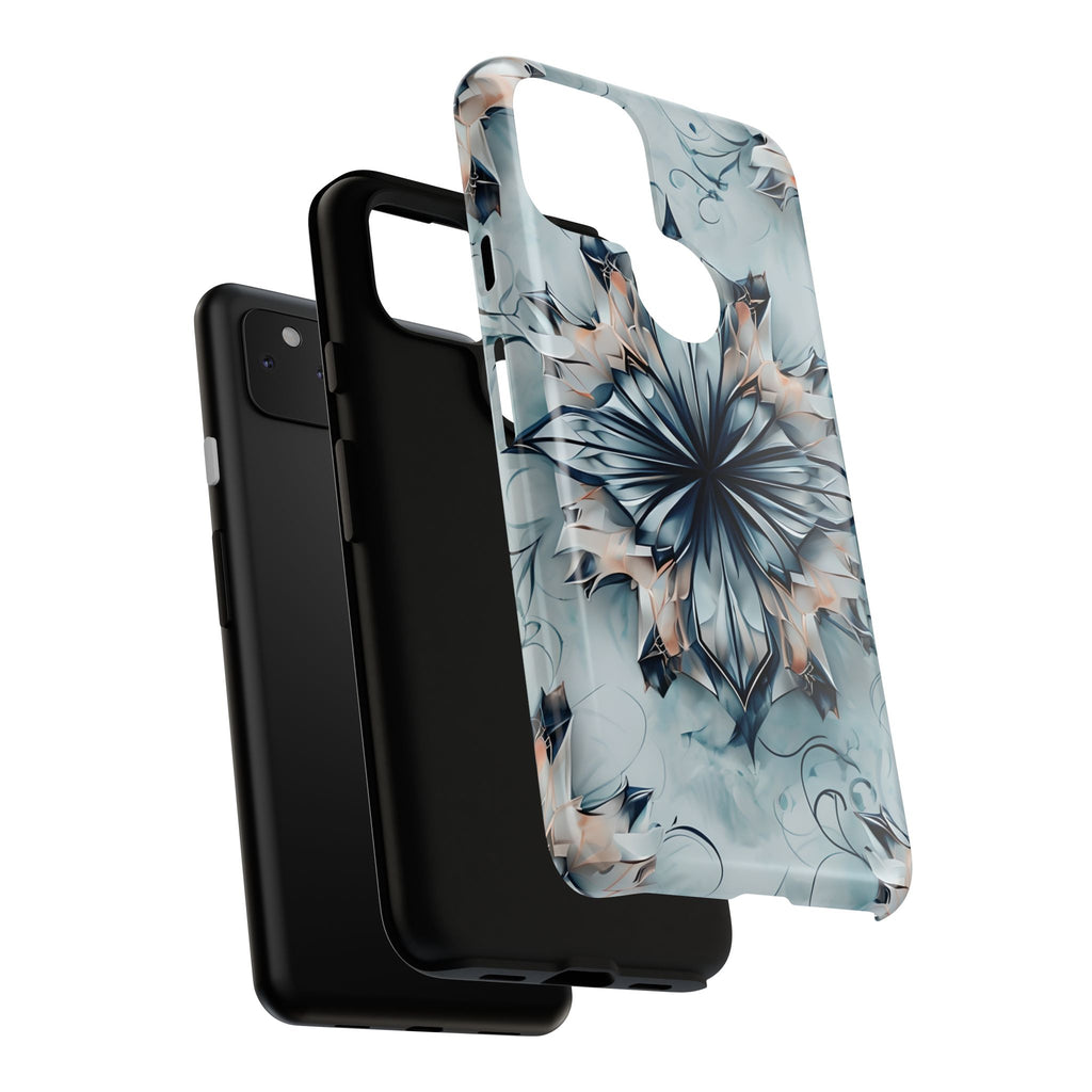 Indigo Mirage - Artistic Kaleidoscope Collection Artistic Floral - Google Pixel 4a 5G Tough Phone Case - Bold Indigo Symmetrical Design