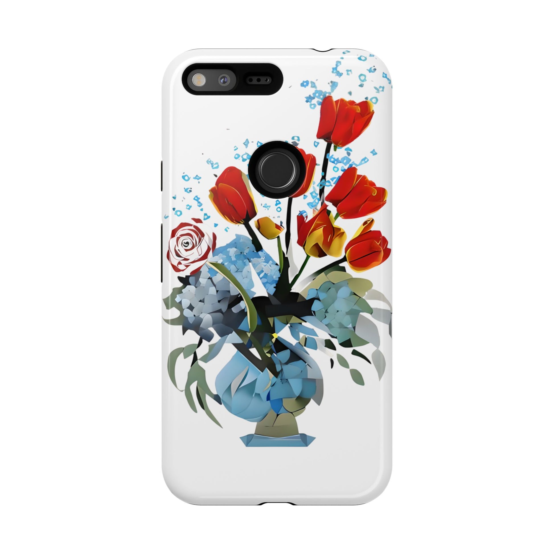 Bouquet Brilliance - Artistic Floral Google Pixel XL Tough Phone Case - Vibrant Tulip, Rose & Hydrangea Design