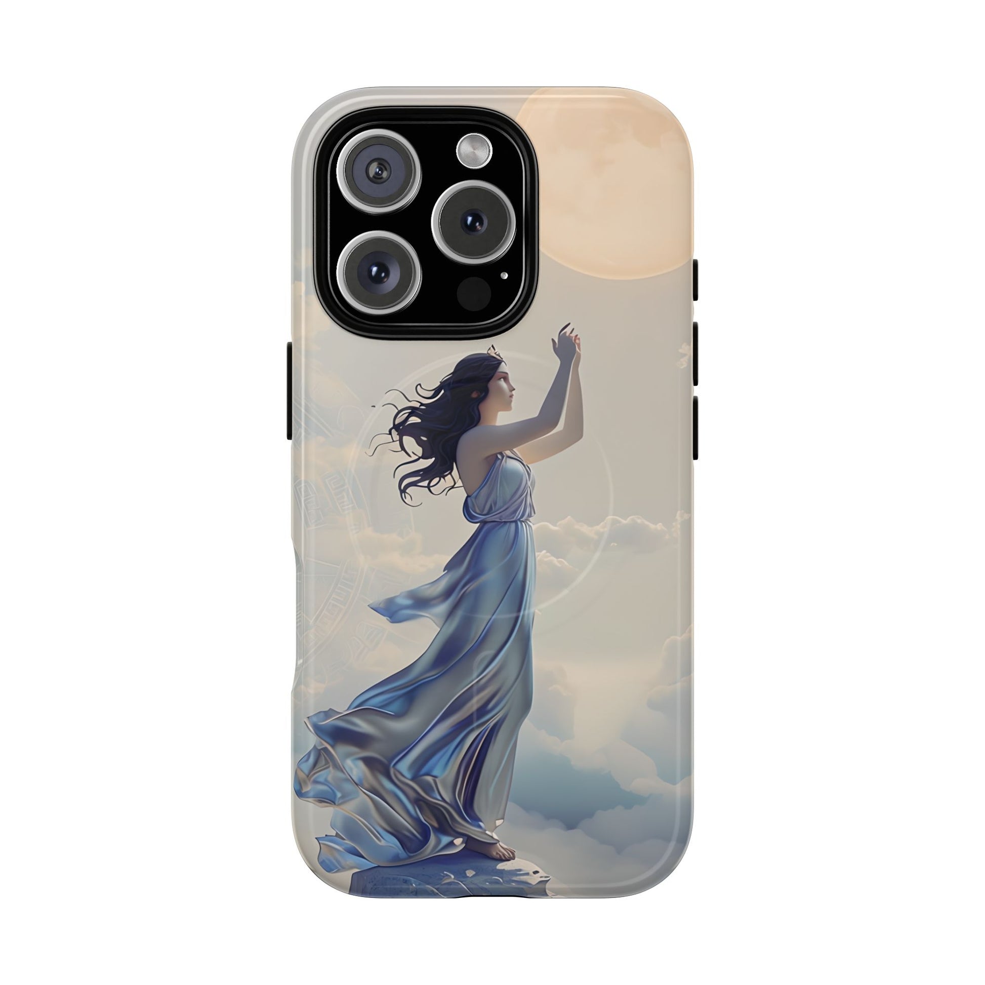 Moonlit Ascend - Ethereal Celestial Art iPhone 16 Pro MagSafe Phone Case -Dreamy Night Sky & Floating Woman Design