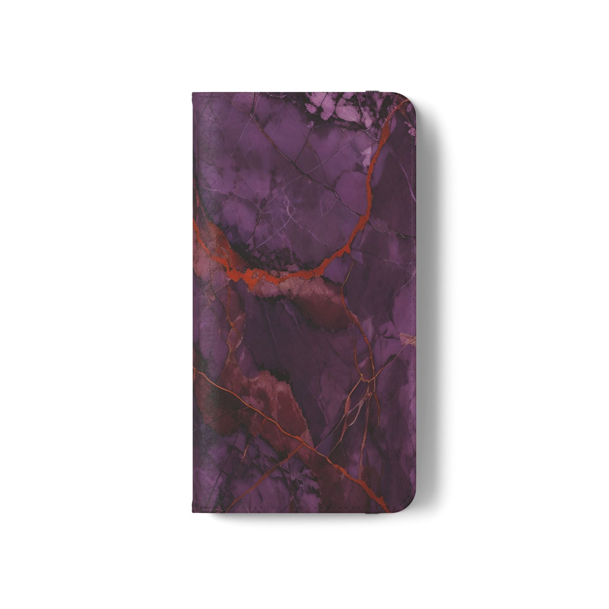 Amethyst Current Wallet Phone Case - Elegant Purple Marble Flip Cover for Samsung Galaxy S21