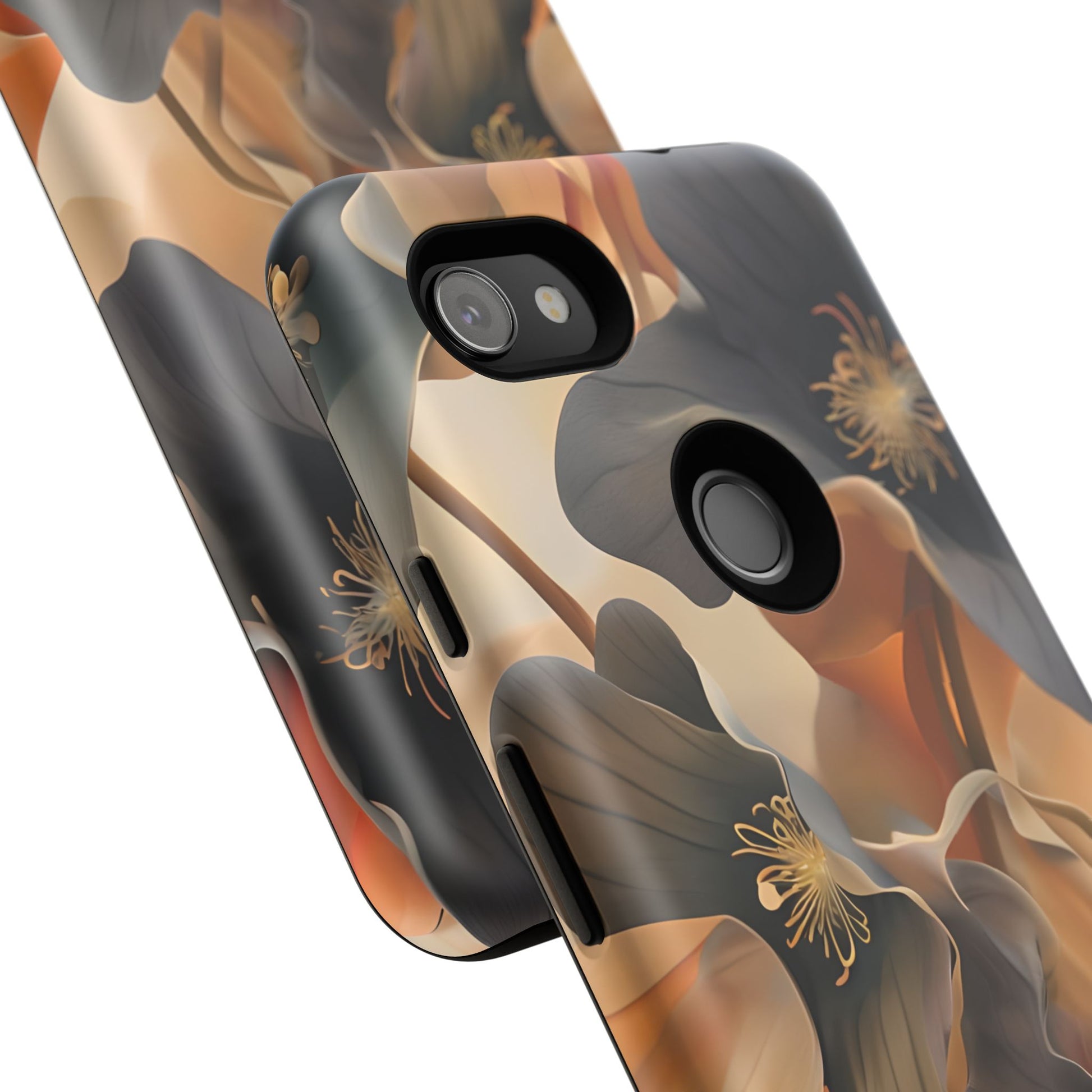 Autumn Ember - Moody Floral Art Google Pixel 3a XL Tough Phone Case - Warm Earthy Botanical Design