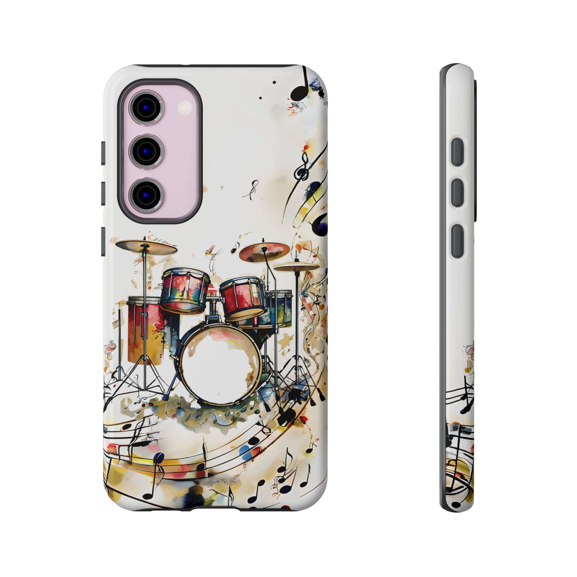 Beatline Abstract Drums and Music Notes Tough Case for Samsung Galaxy S23 Plus - Shockproof Phone Cover