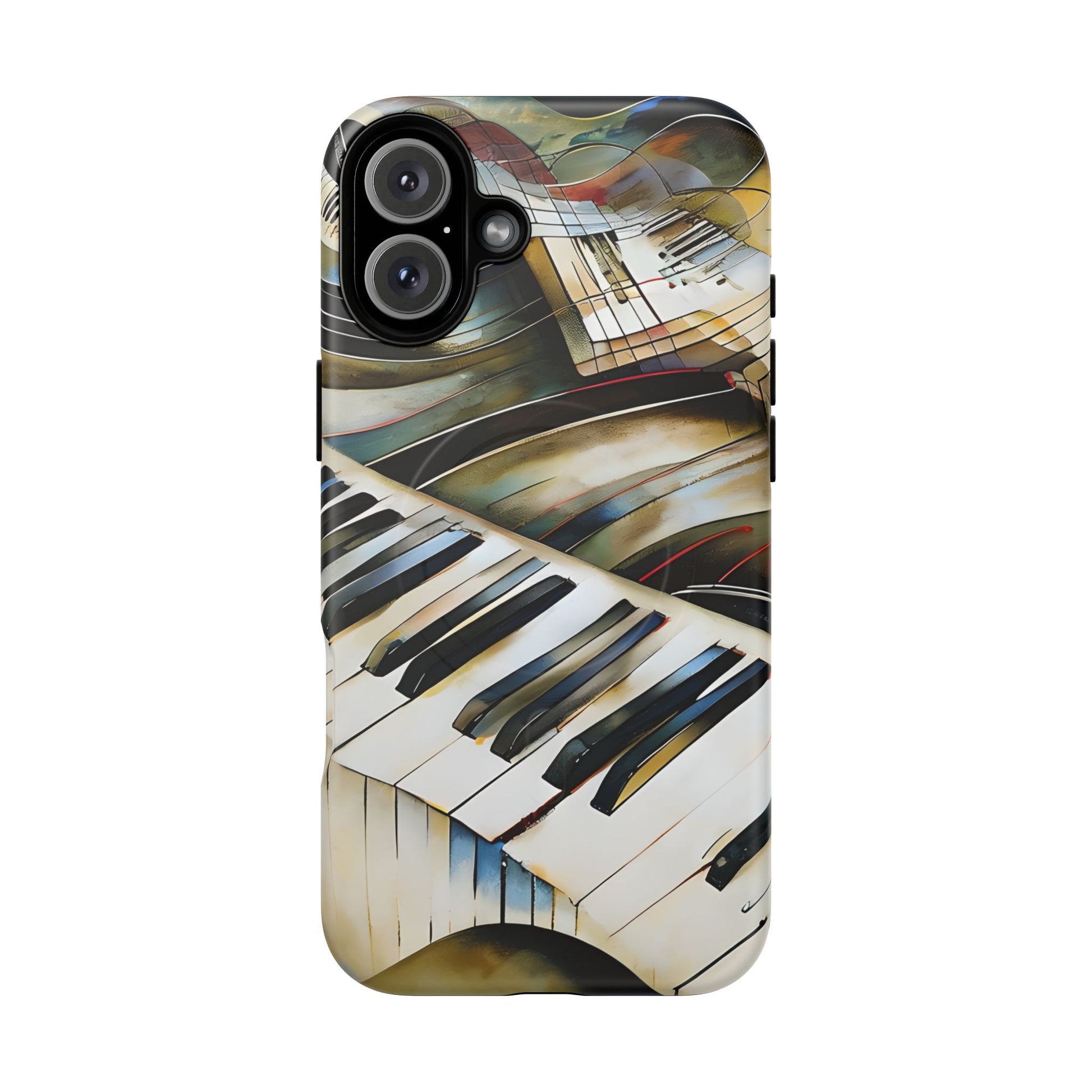 Ivory Cascade Abstract Keyboard Music iPhone 16 Plus MagSafe Case
