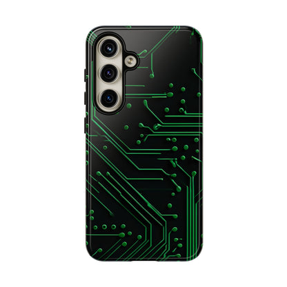Green Circuit Grid Samsung Case