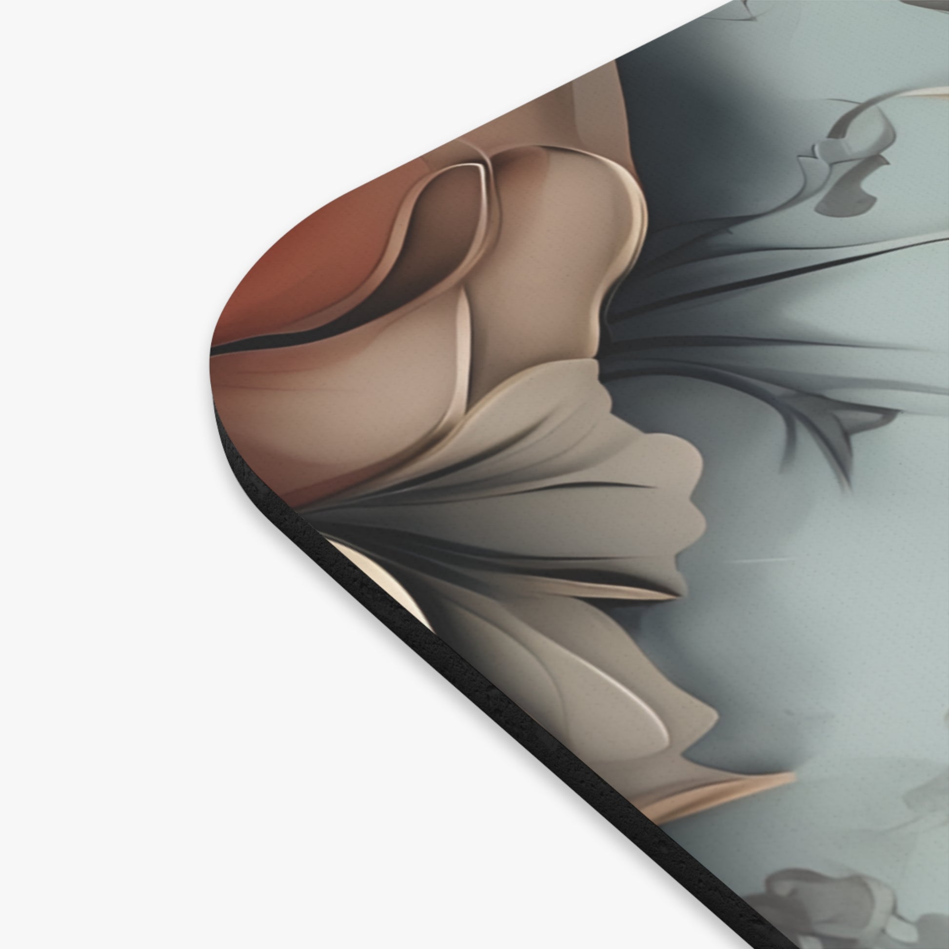 Close-up of Ember Bloom mouse pad showing printed floral design detail