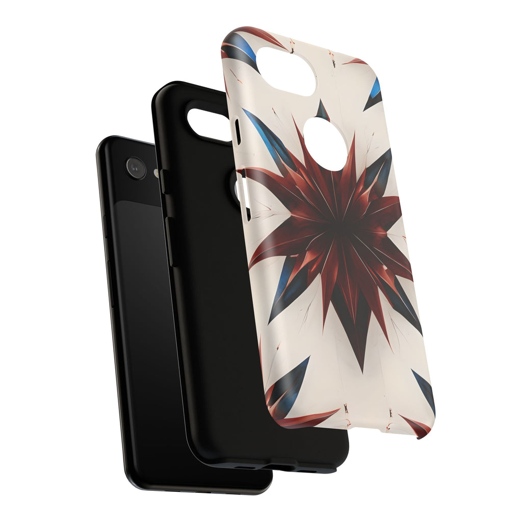 Garnet Starburst - Kaleidoscope Collection Gemstone Floral - Google Pixel 3a Tough Phone Case - Floral Burst Design