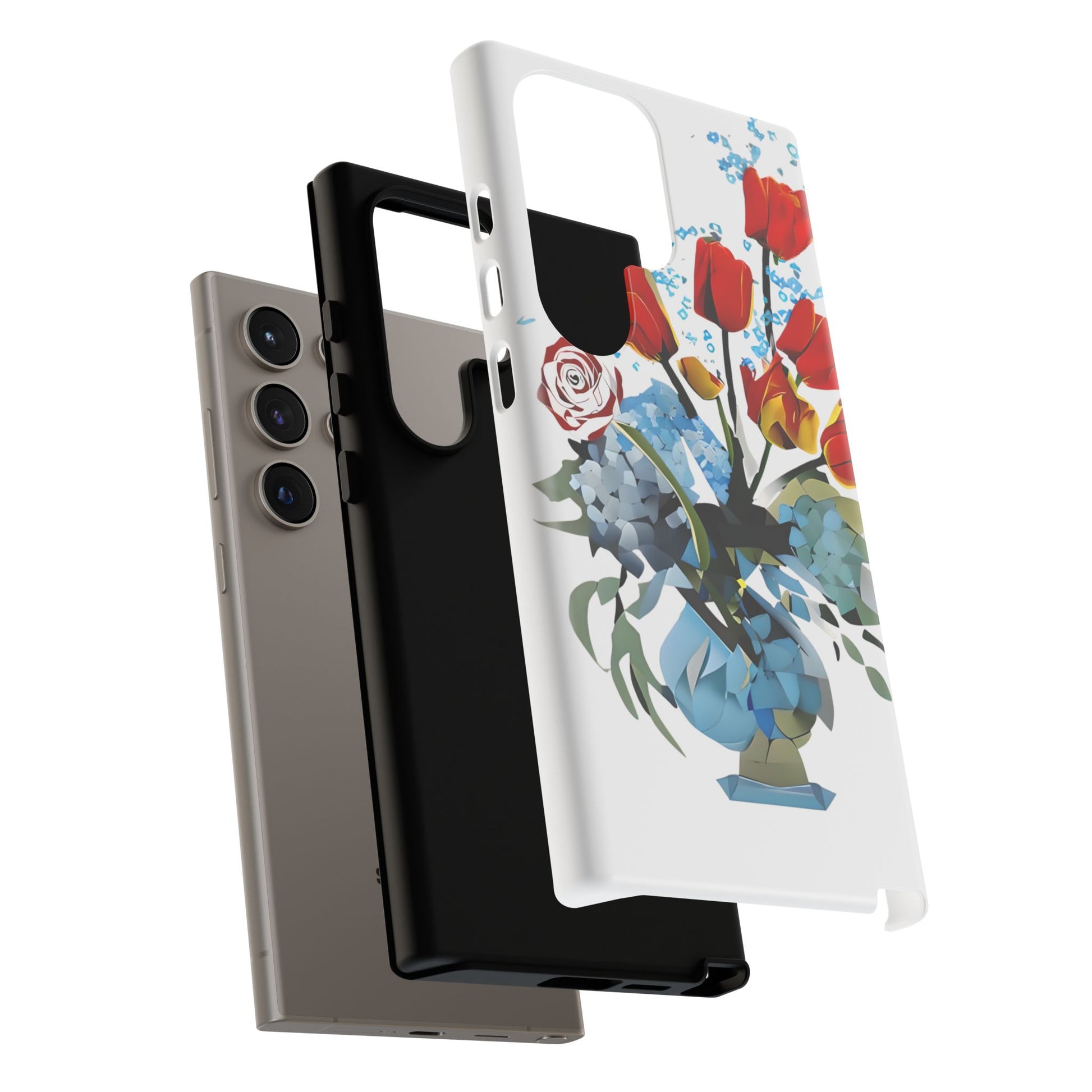 Bouquet Brilliance - Artistic Floral Samsung S24 Ultra Phone Case - Vibrant Tulip, Rose & Hydrangea Design