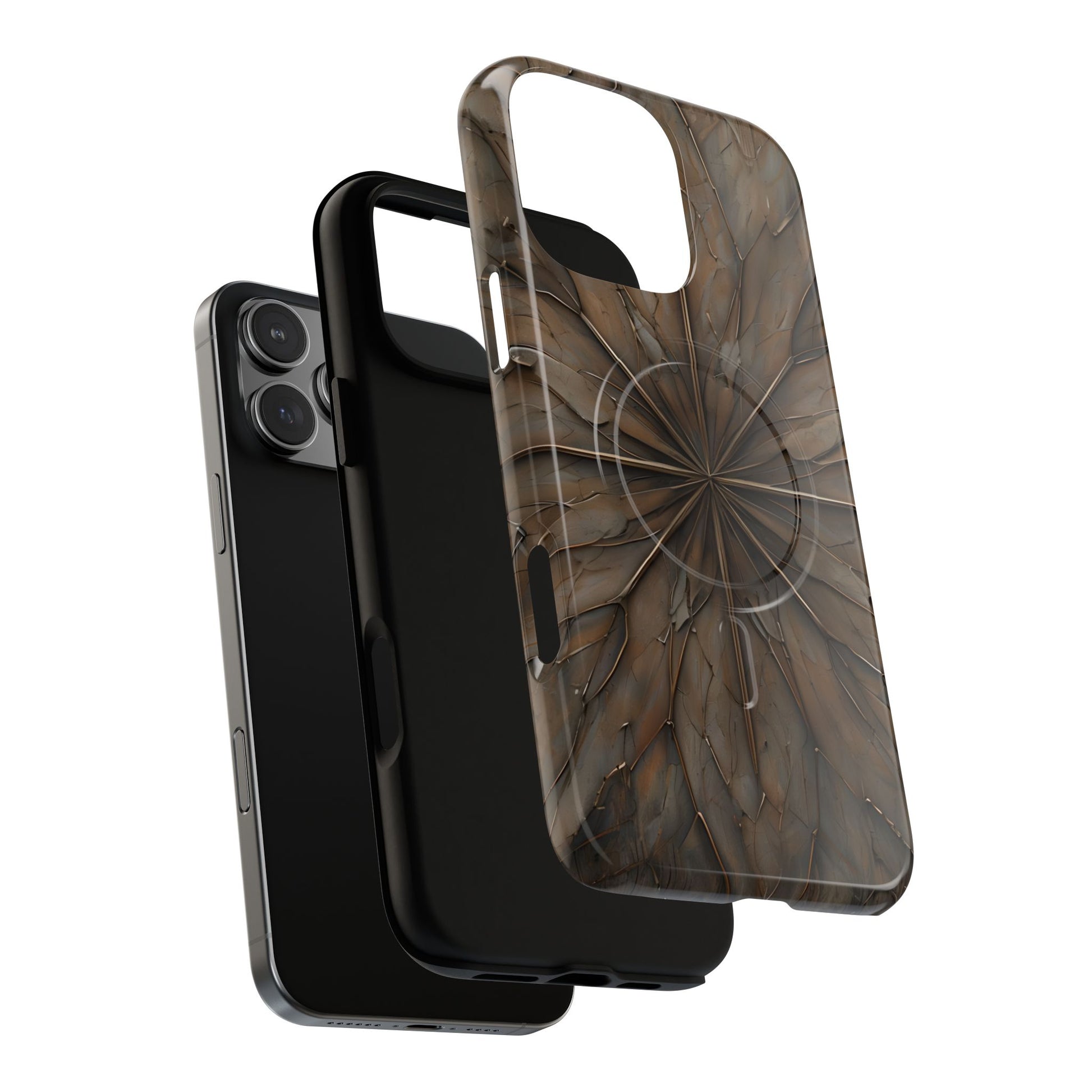 Earthstone Mandala - Kaleidoscope Collection Artistic Taupe Burst - iPhone 16 Pro Max MagSafe Phone Case