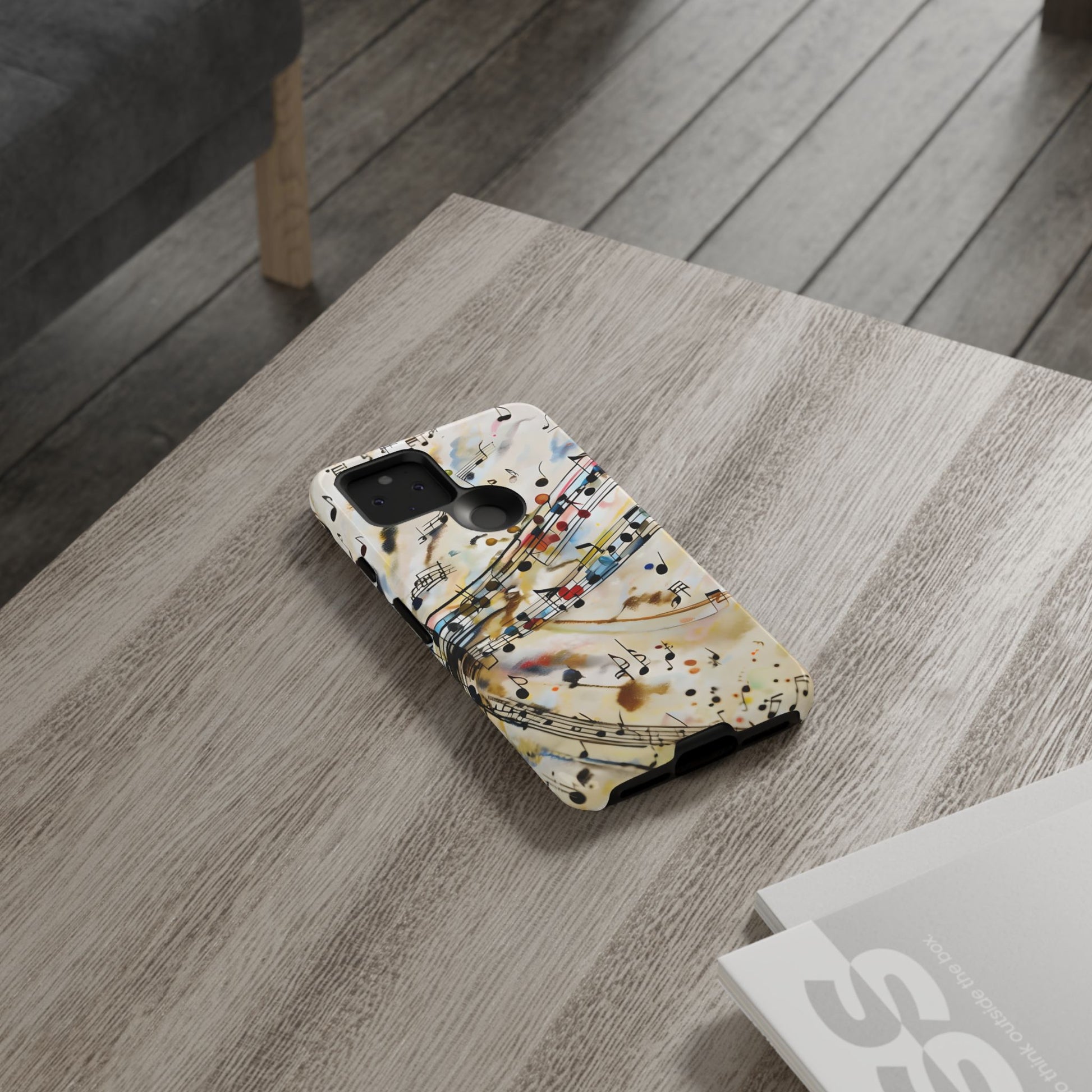 Melodic Flow Abstract Music Notes Tough Case for Google Pixel 5 5G - Shockproof Phone Cover