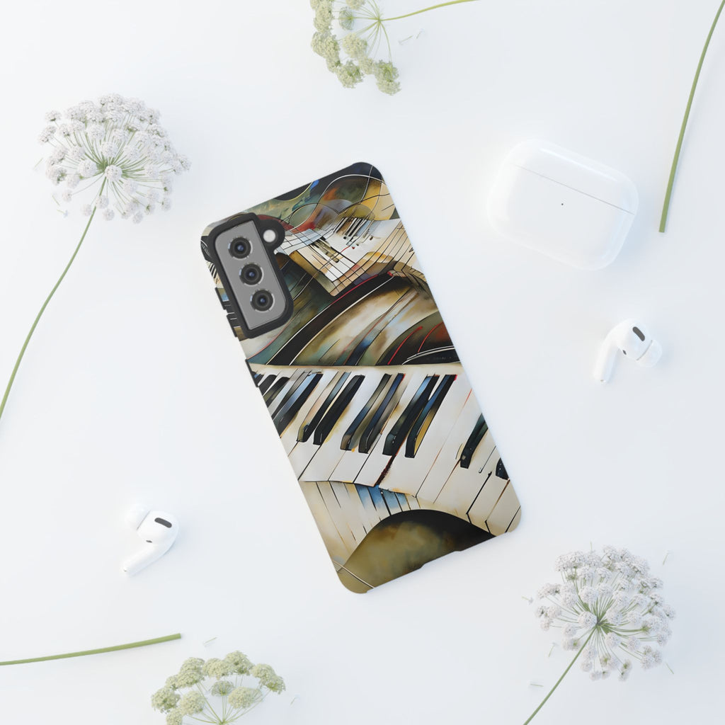 Ivory Cascade Abstract Keyboard Music Tough Case for Samsung Galaxy S21 Plus - Shockproof Phone Cover