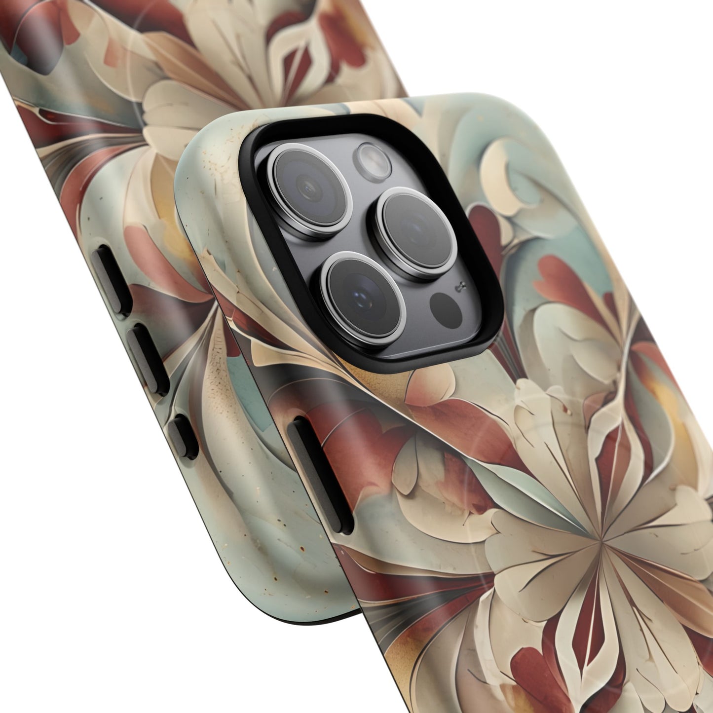 Vintage Baroque Blossom - Ornate Floral Art iPhone MagSafe Phone Case - Elegant Baroque-Inspired Design