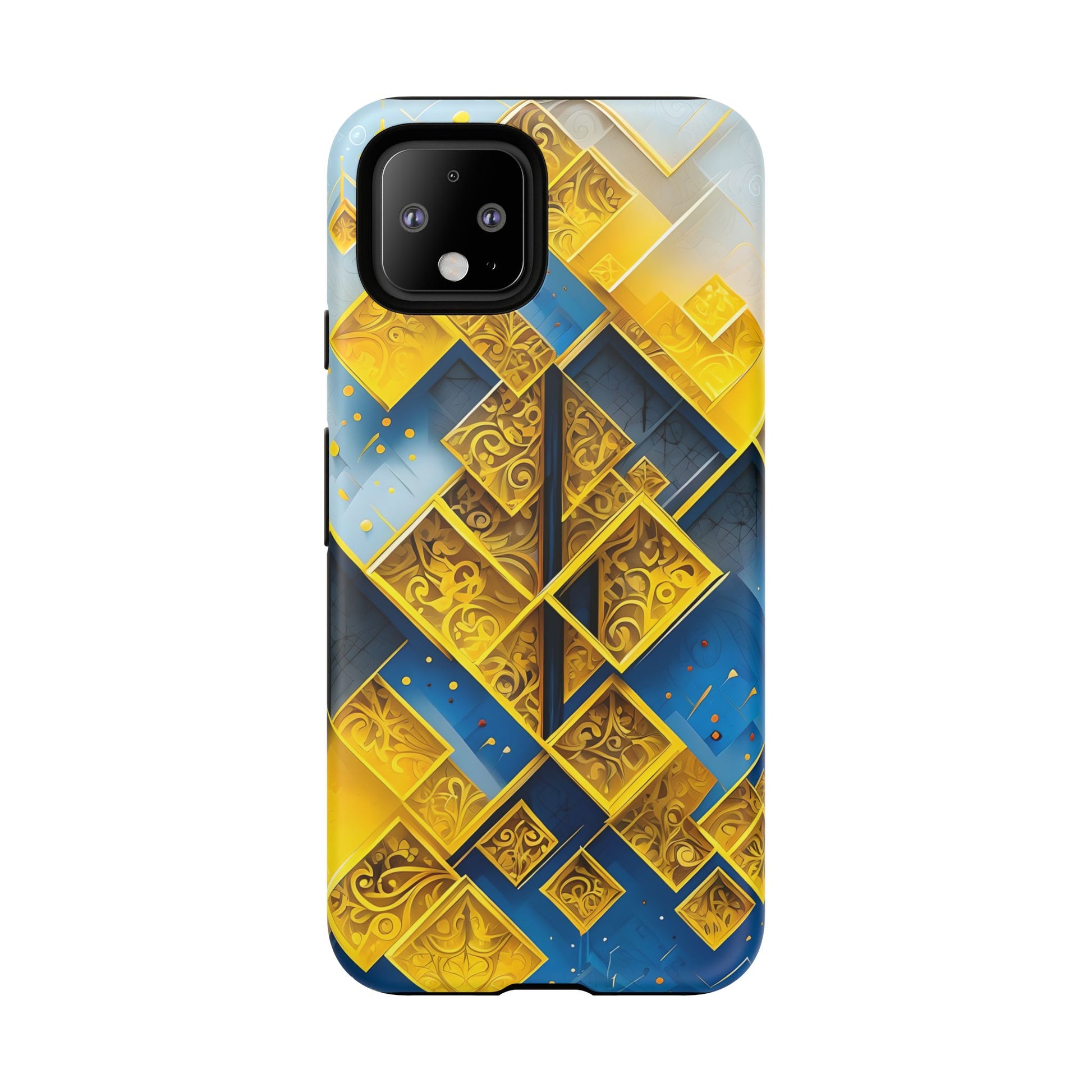 Golden Ascent Luxe Geometric Google Pixel 4 Tough Case - Elegant Abstract Gold Design